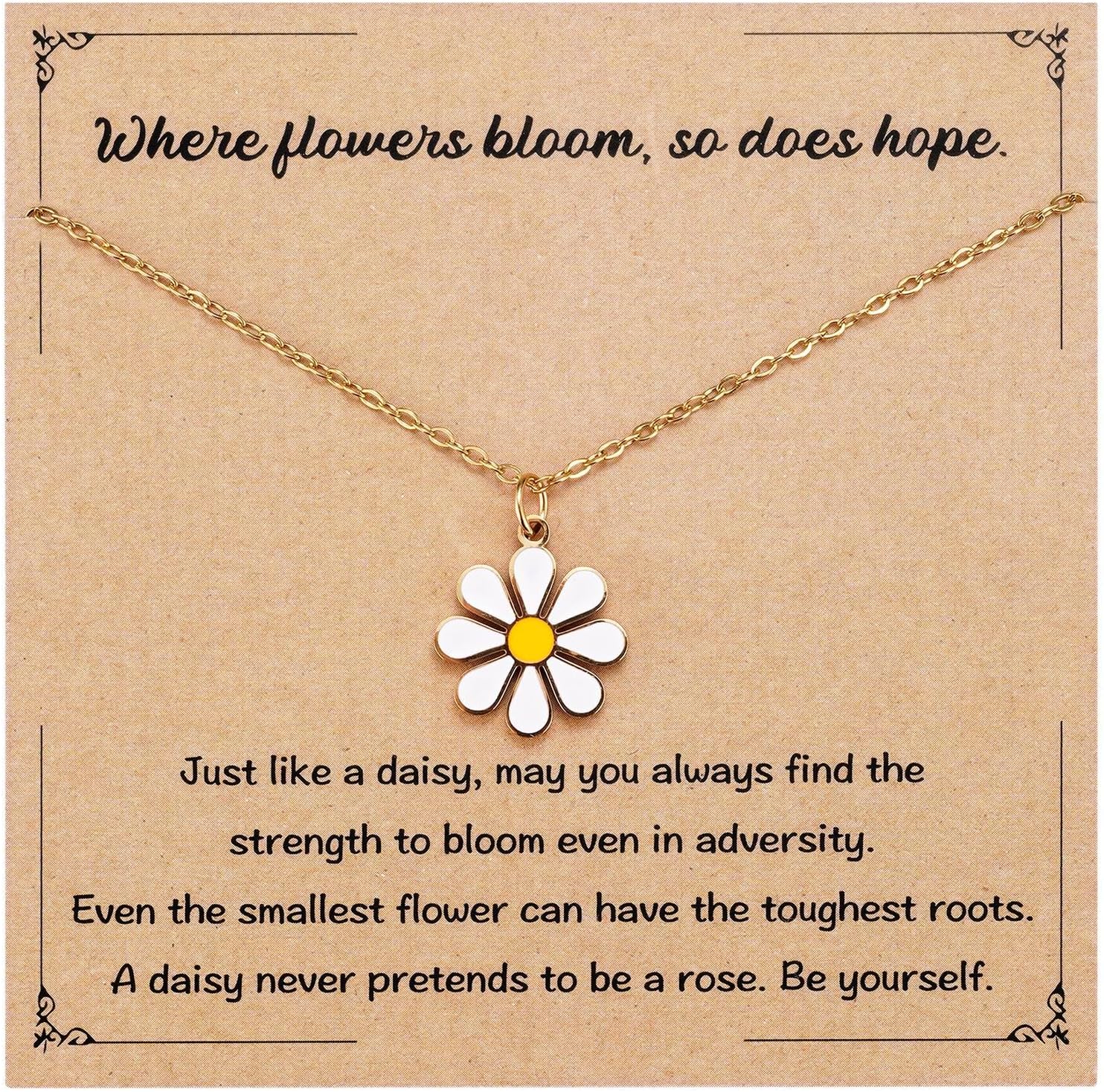 Daisy Flower Choker Necklace for Women, Female's Birthday Gift