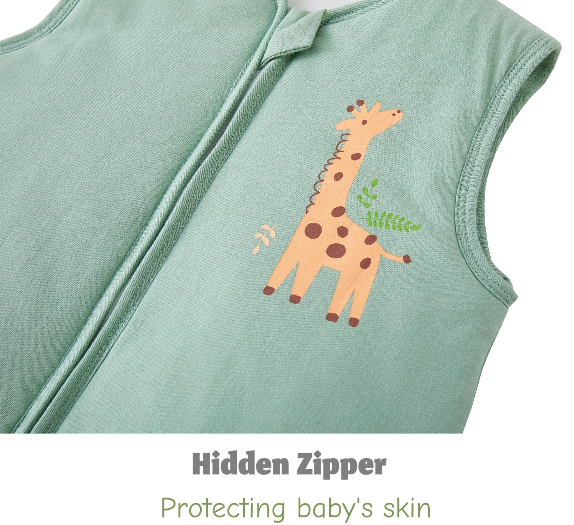 Chilsuessy Winter Baby Sleeping Bag with Feet 2.5 TOG Warm Baby Sleep Sack with Legs 100% Cotton Toddler Wearable Blanket Walker Sleep Sack for Boys and Girls 2.5 Tog/Light Green - Image 4