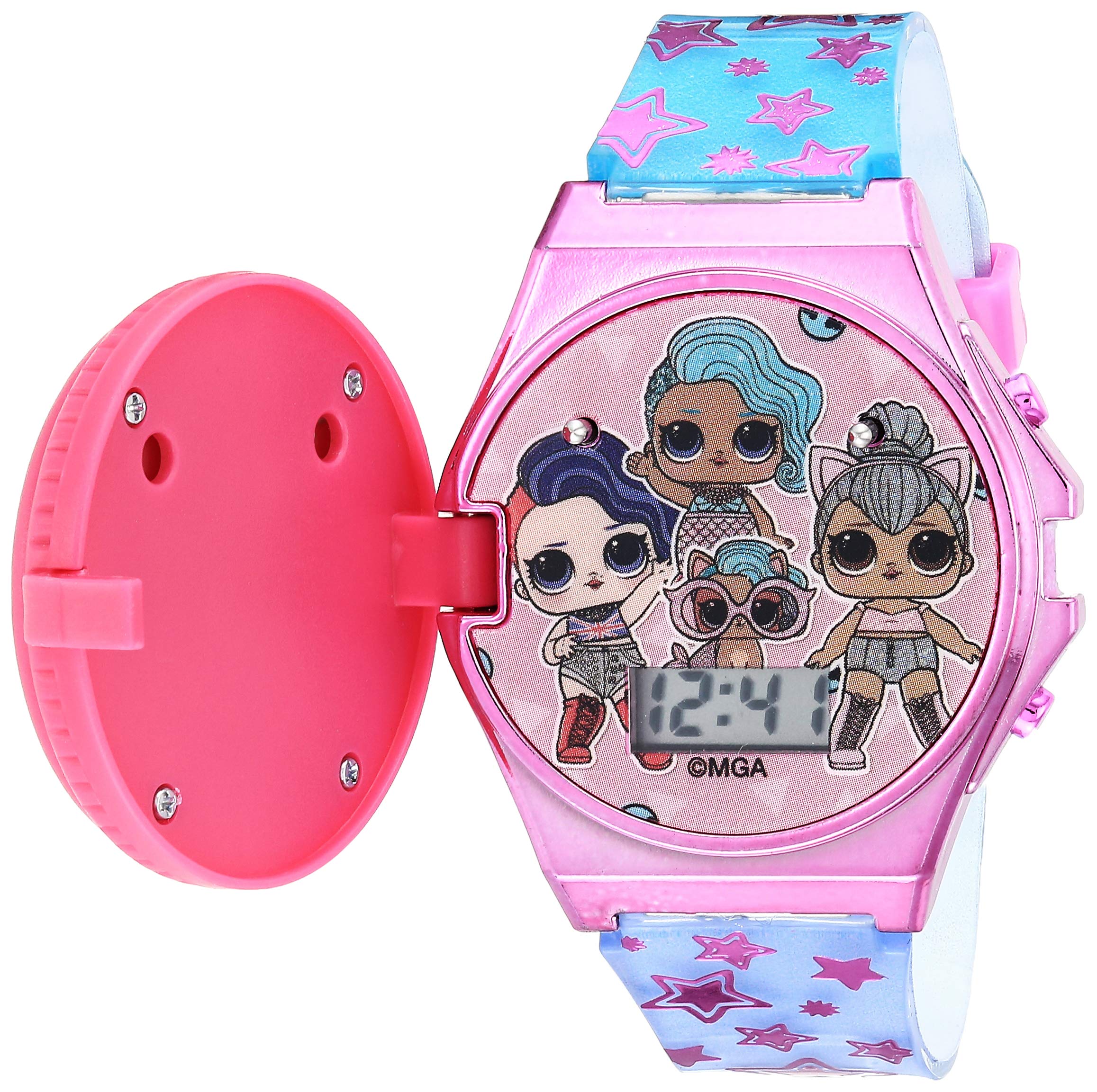 ACCUTIME L.O.L. Surprise! Girls' Quartz Watch with Plastic Strap, Pink, 14 (Model: LOL4225AZ)