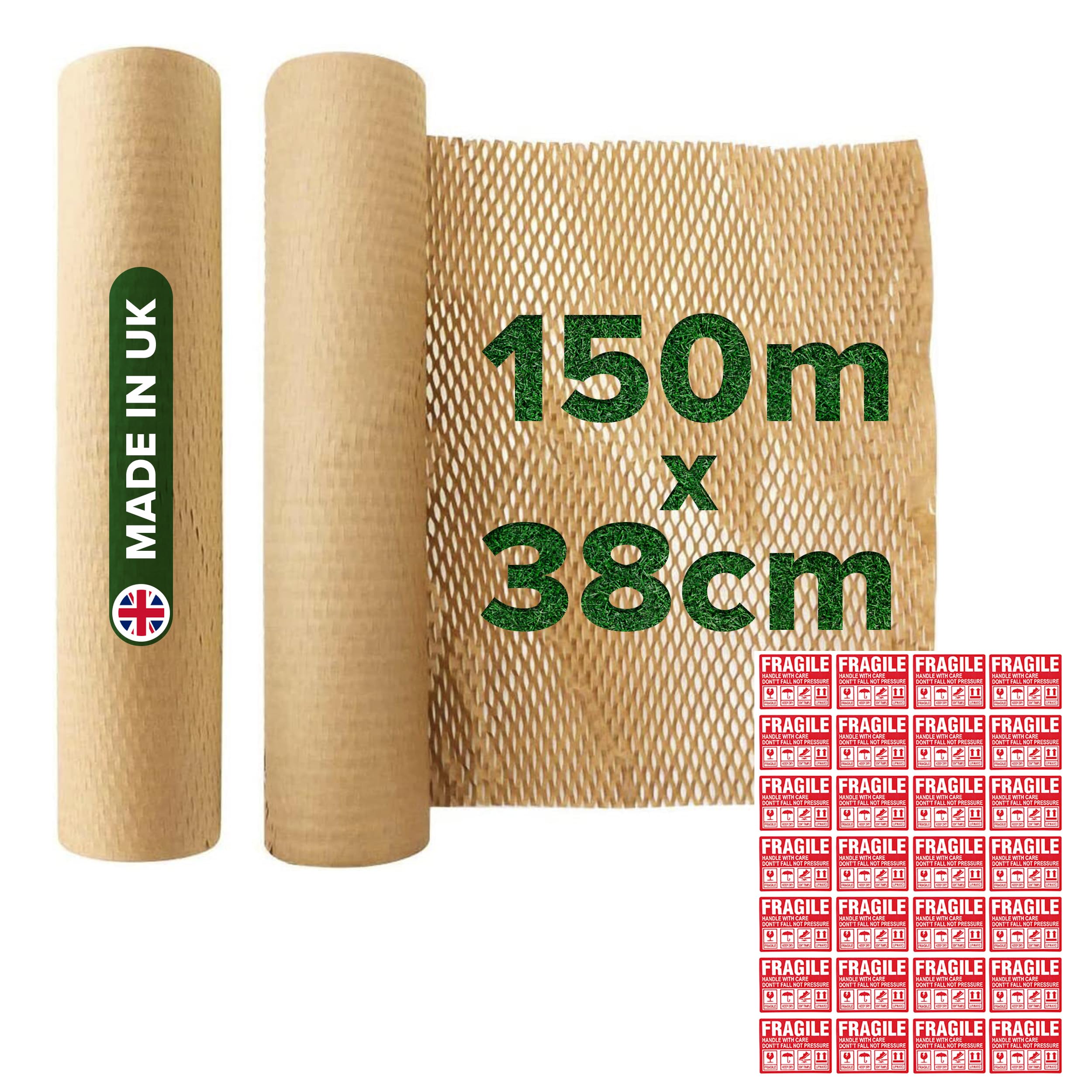 Honeycomb Sustainable thick Paper Packaging Roll 38 cm x 150 M