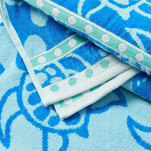 Miniatura 3 de Great Bay Home - Juego de 2 toallas de playa náuticas de jacquard de algodón 100%. Colección Maui de 30 x 60in.