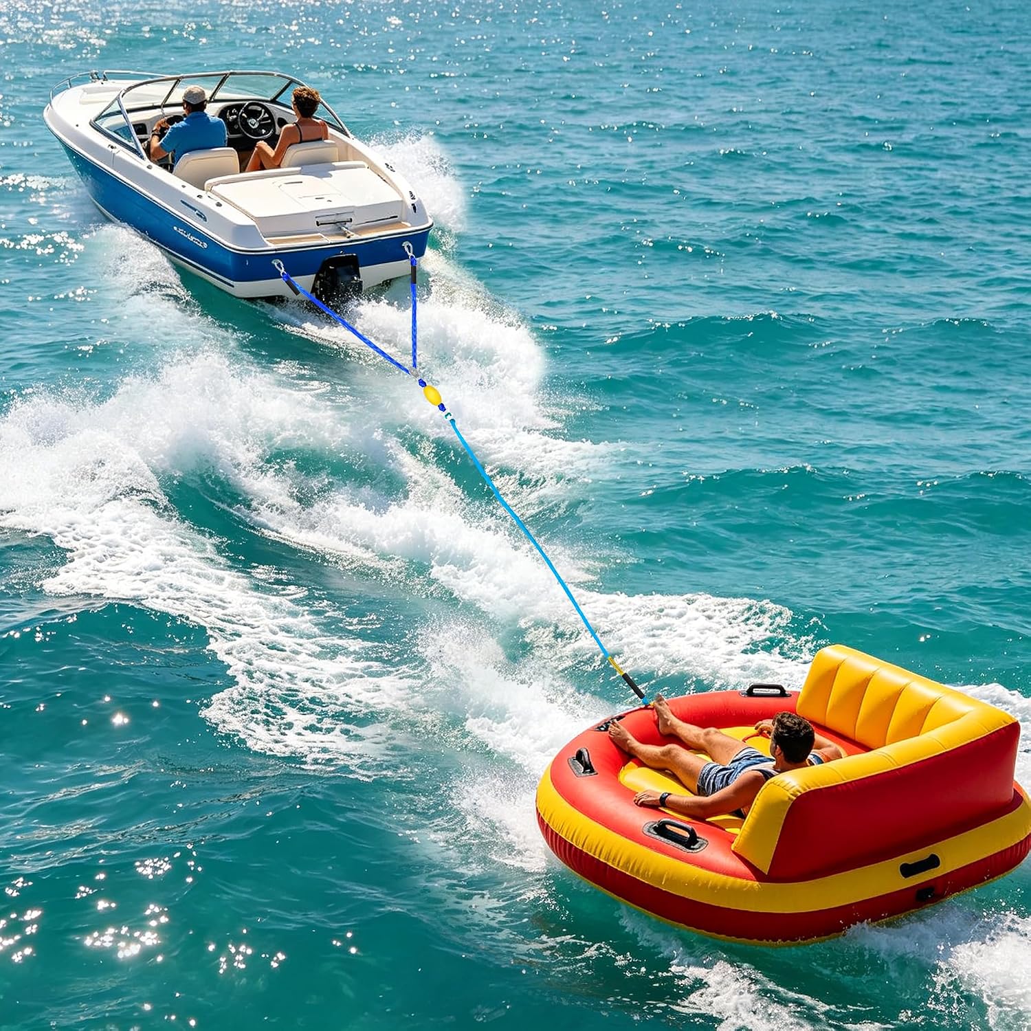 Boat Tow Harness, Heavy Duty Self Centering Tow Harness for Boat, Universal Watercraft Tow Harness for Tubing, Wakeboarding and Skiing