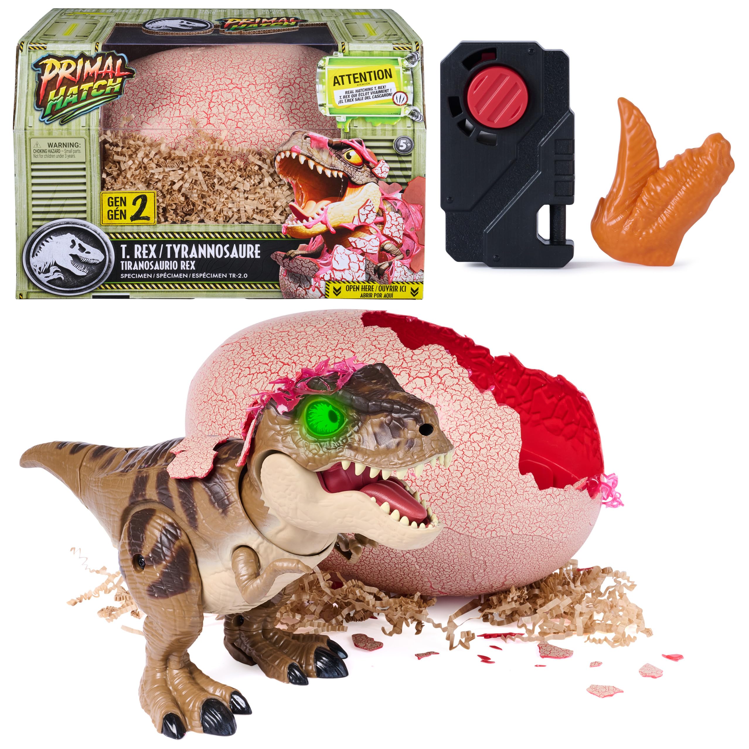 Primal Hatch T-Rex Dinosaur Egg - Interactive Toy -1