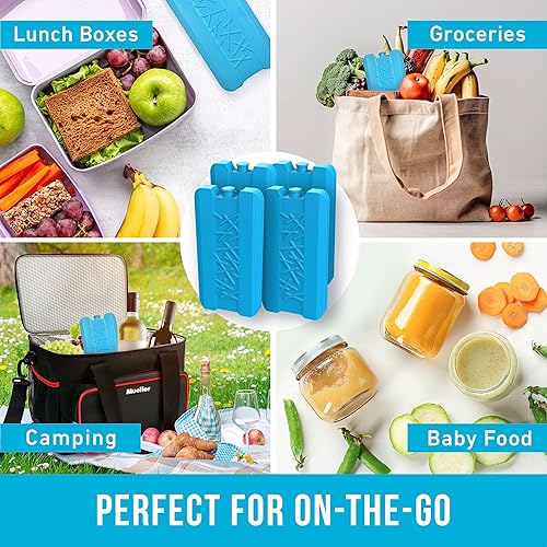 Miniatura 6 de Janska Paquetes de hielo reutilizables para hieleras y loncheras, paquetes de congelador de larga duración, perfectos para accesorios de campamento,