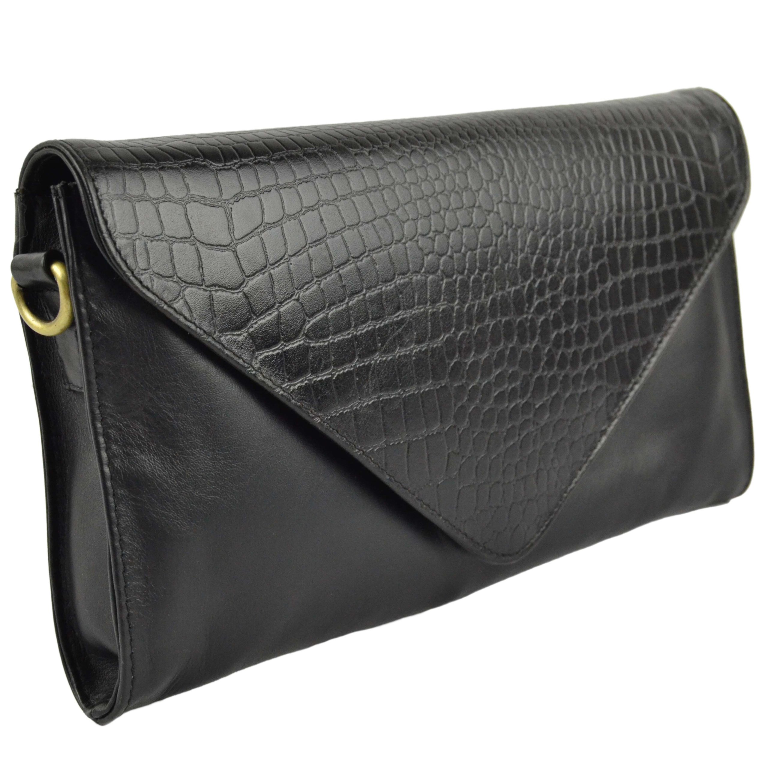 Sac à main en cuir souple grand format noir mode féminine - 7