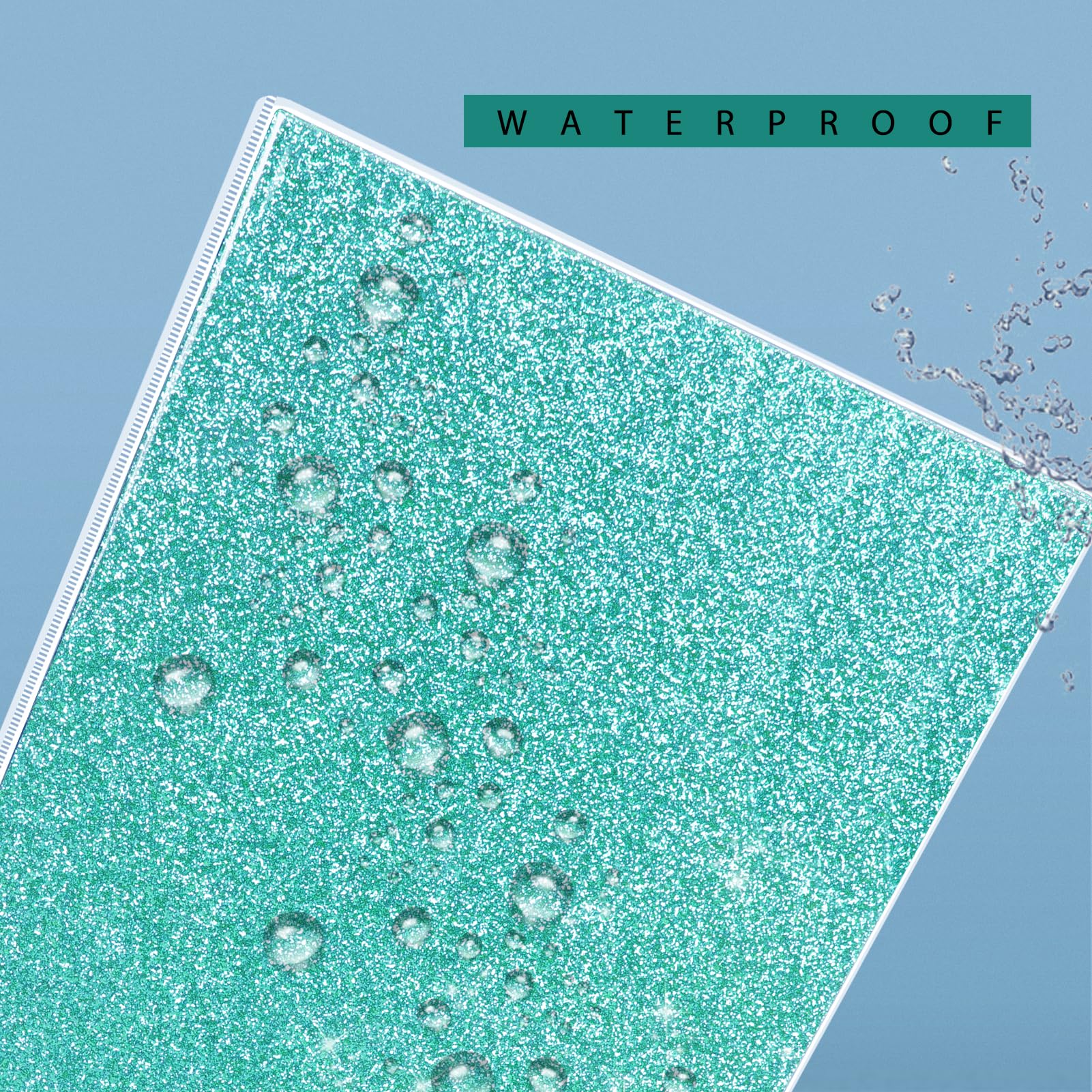 NatureTouch Carpeta de 3 anillos, organizador de carpetas con purpurina de 1 pulgada (10.5 x 11.5 pulgadas), capacidad para 8.5 x 11 pulgadas, tamaño carta, 300 páginas, resistente al agua, duradera