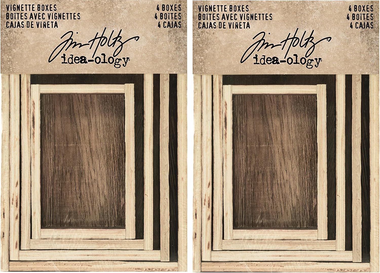 Tim Holtz Idea-Ology Wooden Vignette Boxes Sets - Bundle of Two