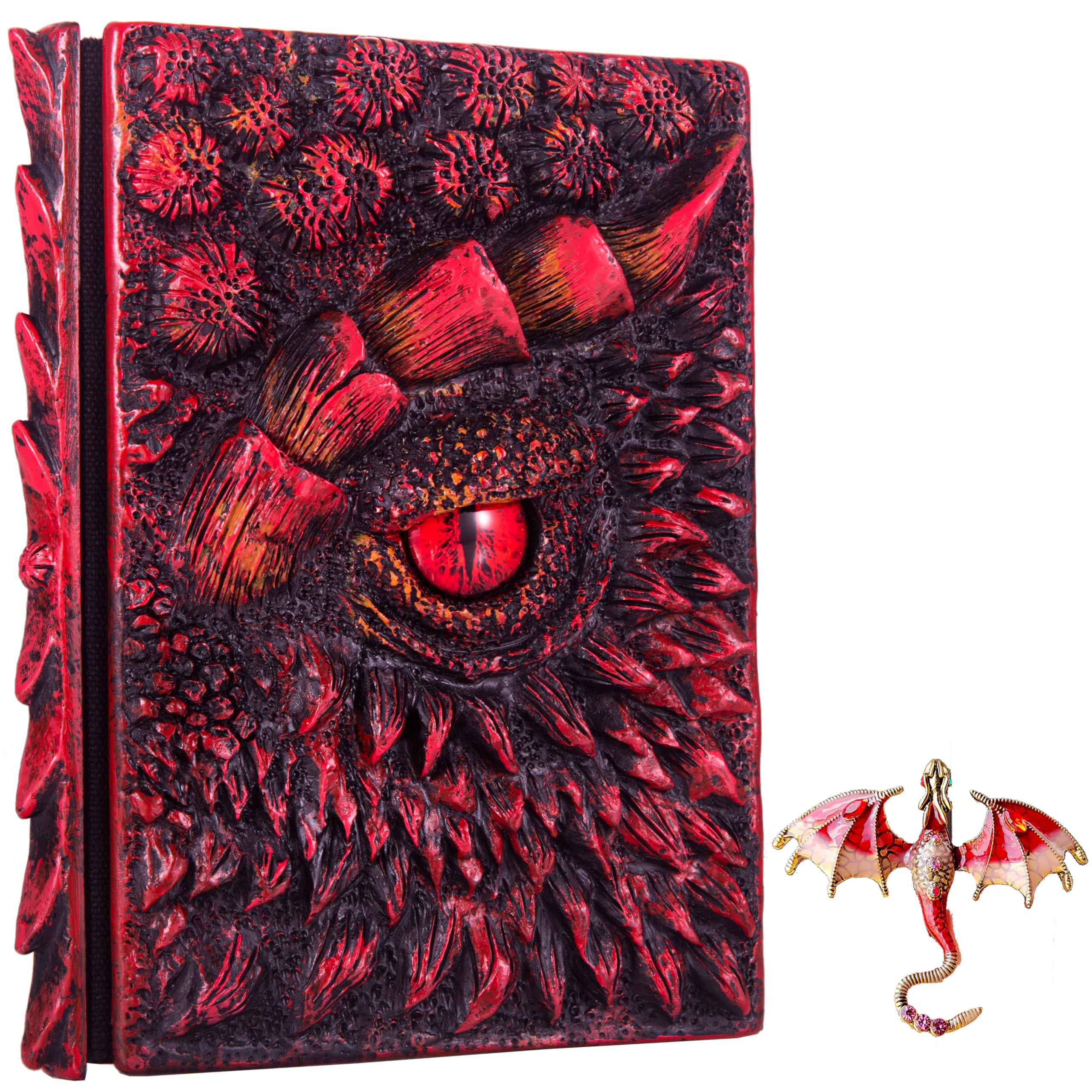 3D Dragon Eye Embossed Journal,Resin Engraving Notebook,Dnd notebook for Dragon Lovers ，Blank Paper,Hardcover Travel Notepad for Writing,Sketchbook,Collection,Gift,Decoration A4 and A5 Size (A5-Red — image 1