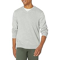 Amazon Essentials Maglione Pullover con Scollo a V (Disponibile in Taglie Big & Tall) Uomo, Grigio Chiaro Puntinato, 6XL Plus