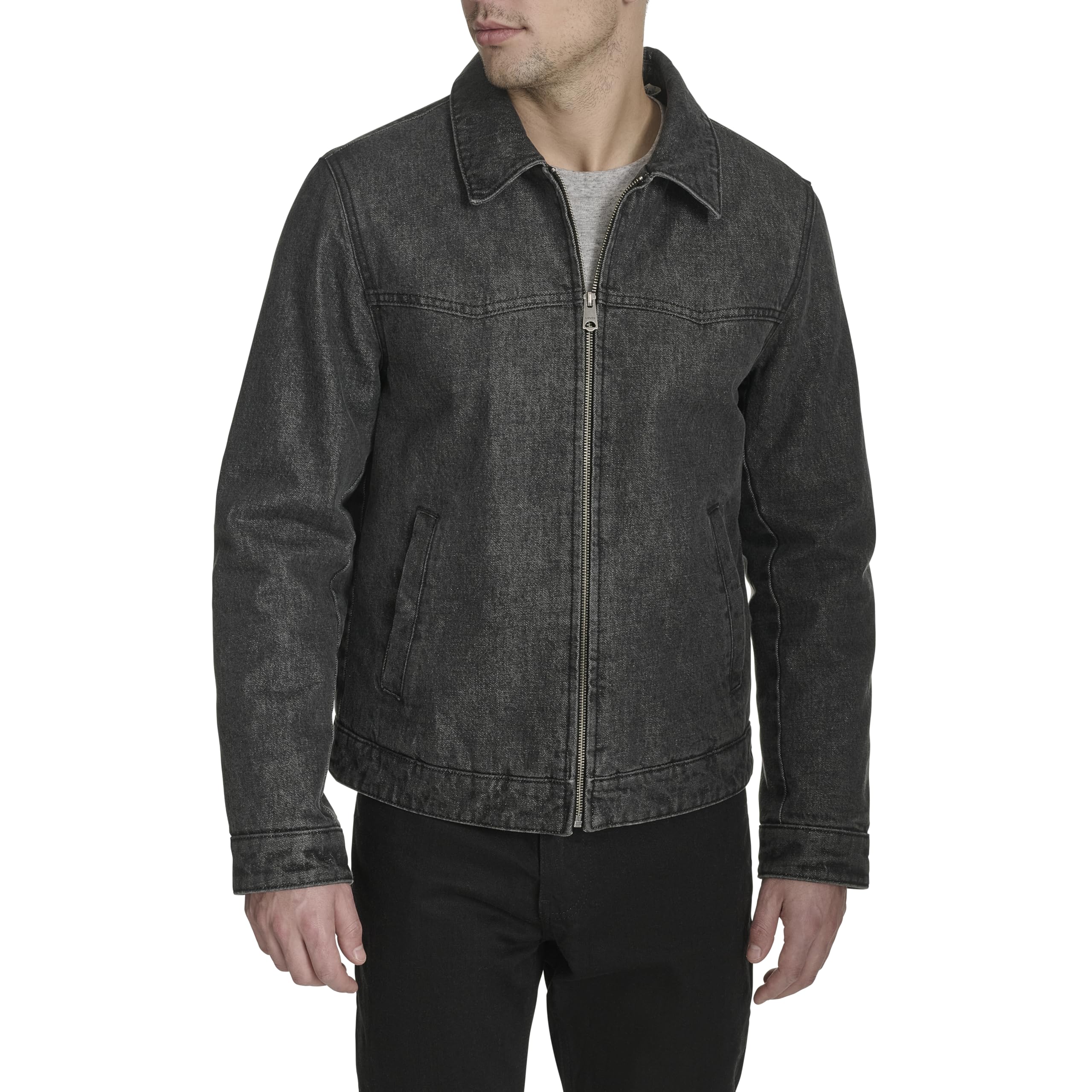 Men's Denim Western Jacket With Sherpa Lined Collar