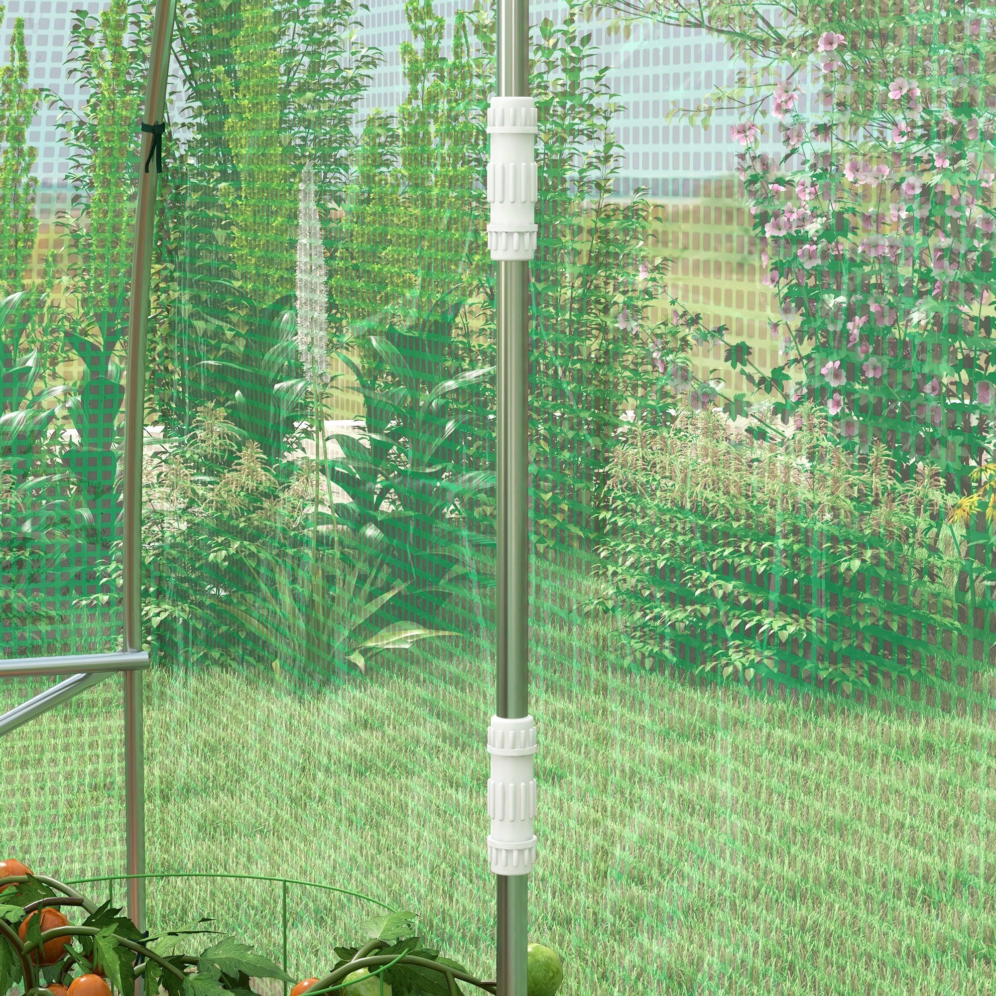 Outsunny Invernadero de Exterior 6x3x2 m con Sistema de Riego Integrado y 12 Ventanas con Malla y 1 Puerta Enrollable para Jardín Patio Verde
