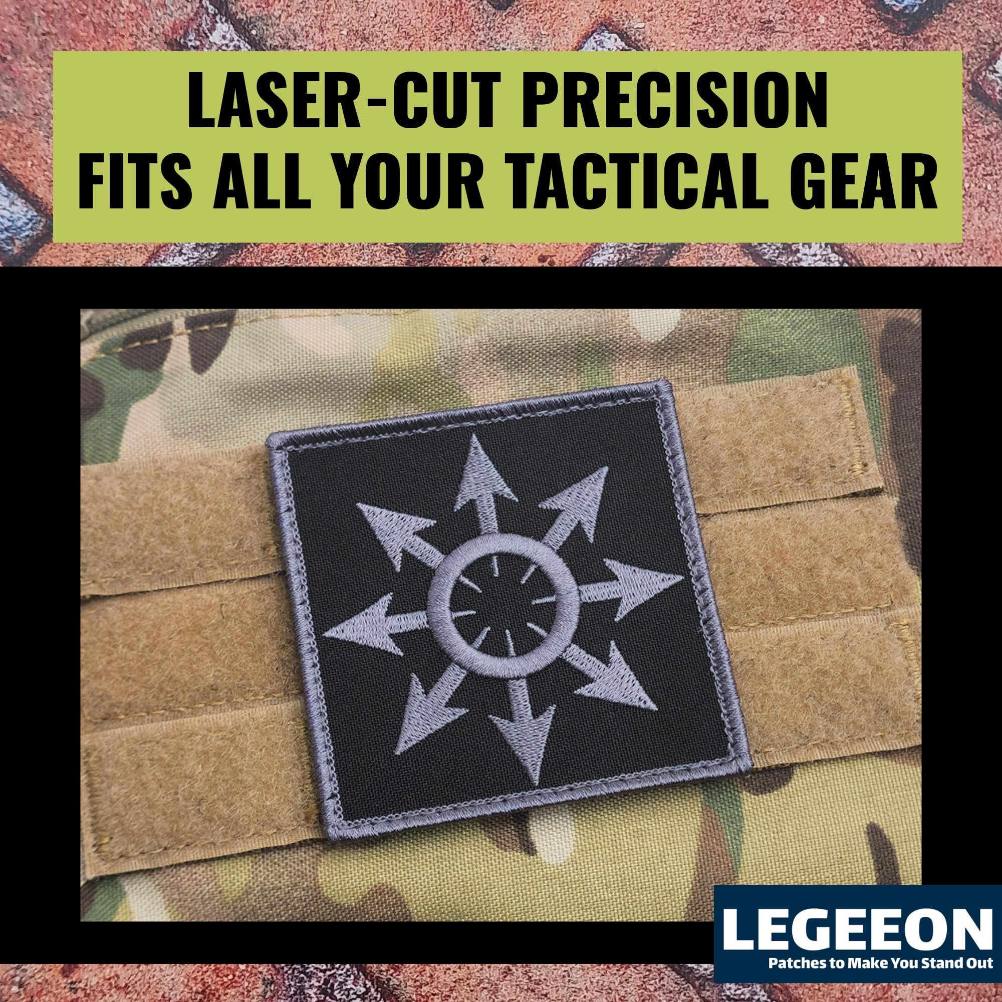Subdued Chaos Star Arrows Cross Chaosphere Symbol of Eight Magic Morale Touch Fastener Patch