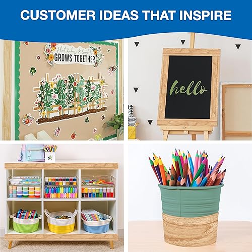 Miniatura 6 de Carson Dellosa Grow Together - Bordes rectos de madera clara para tablón de anuncios, bordes de aula para tablón de anuncios, pizarra blanca,