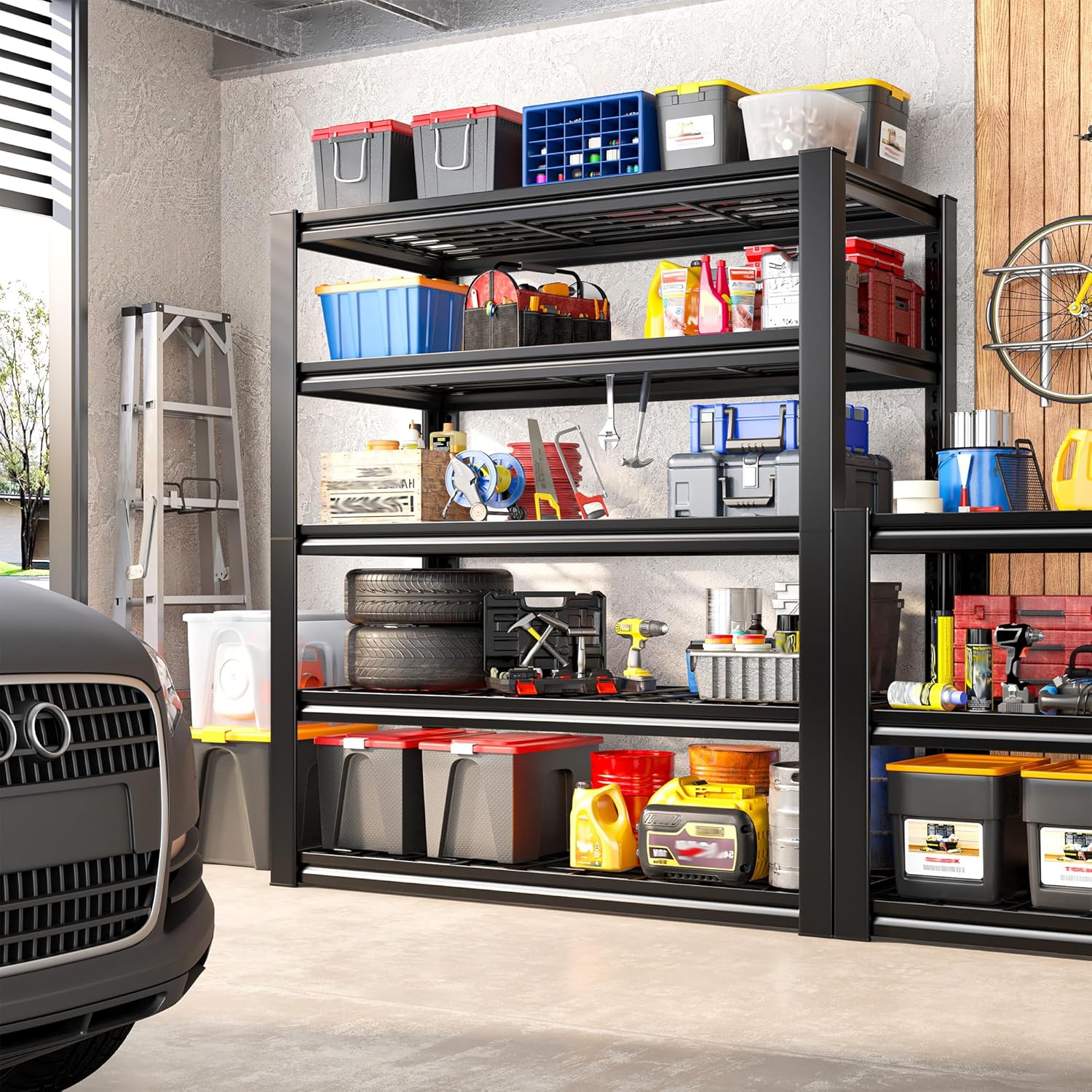 REIBII Garage Shelving 3000LBS, 5-Tier Storage Shelves, Adjustable Industrial Metal Shelving Unit for Garage, Basement, Pantry, Warehouse,Commercial, 36" W x 16" D x 72" H - Image 8