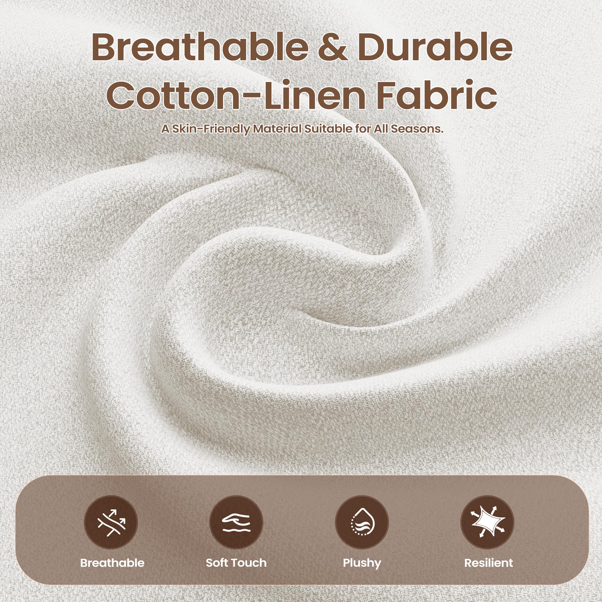 Fabric vs Leather Sofa: Which Is Right for You? (2026) 3 CHAIRKER Accent Chair for Living Room Modern Linen Upholstered Armchair Side Woo - product photo