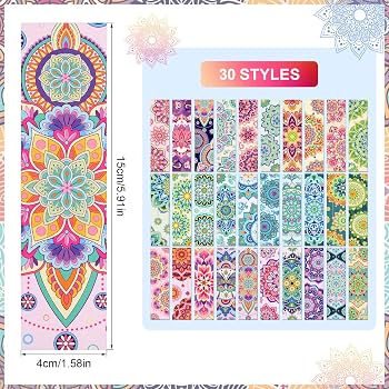 36 Segnalibri Mandala In Carta Colorata – 12 Disegni, 15x4 Cm, Stampa Fronte/Retro, Per Bambini, Studenti E Insegnanti – Regalo Scuola