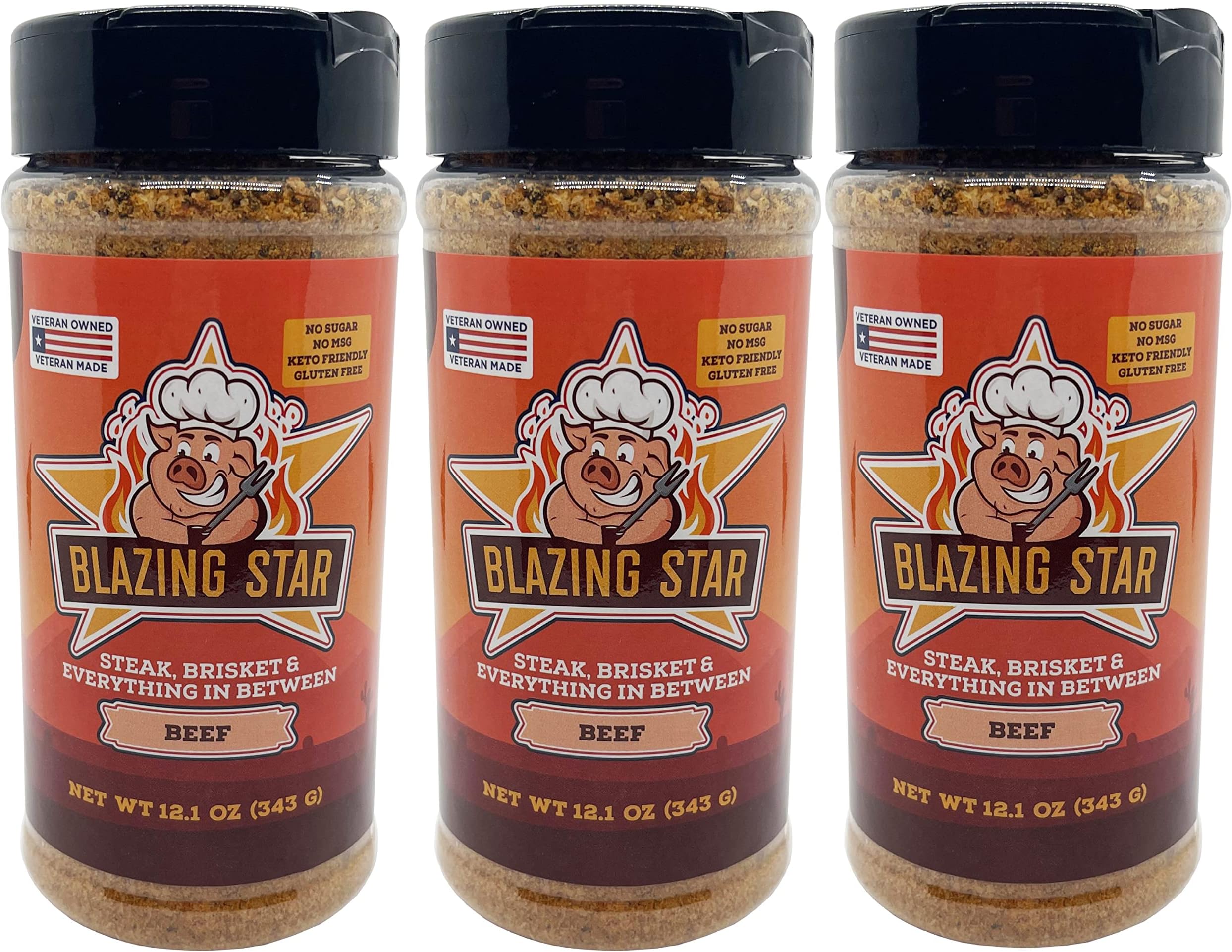 Blazing Star BBQ Beef Rub & Seasoning Bundle (Pack of 3)