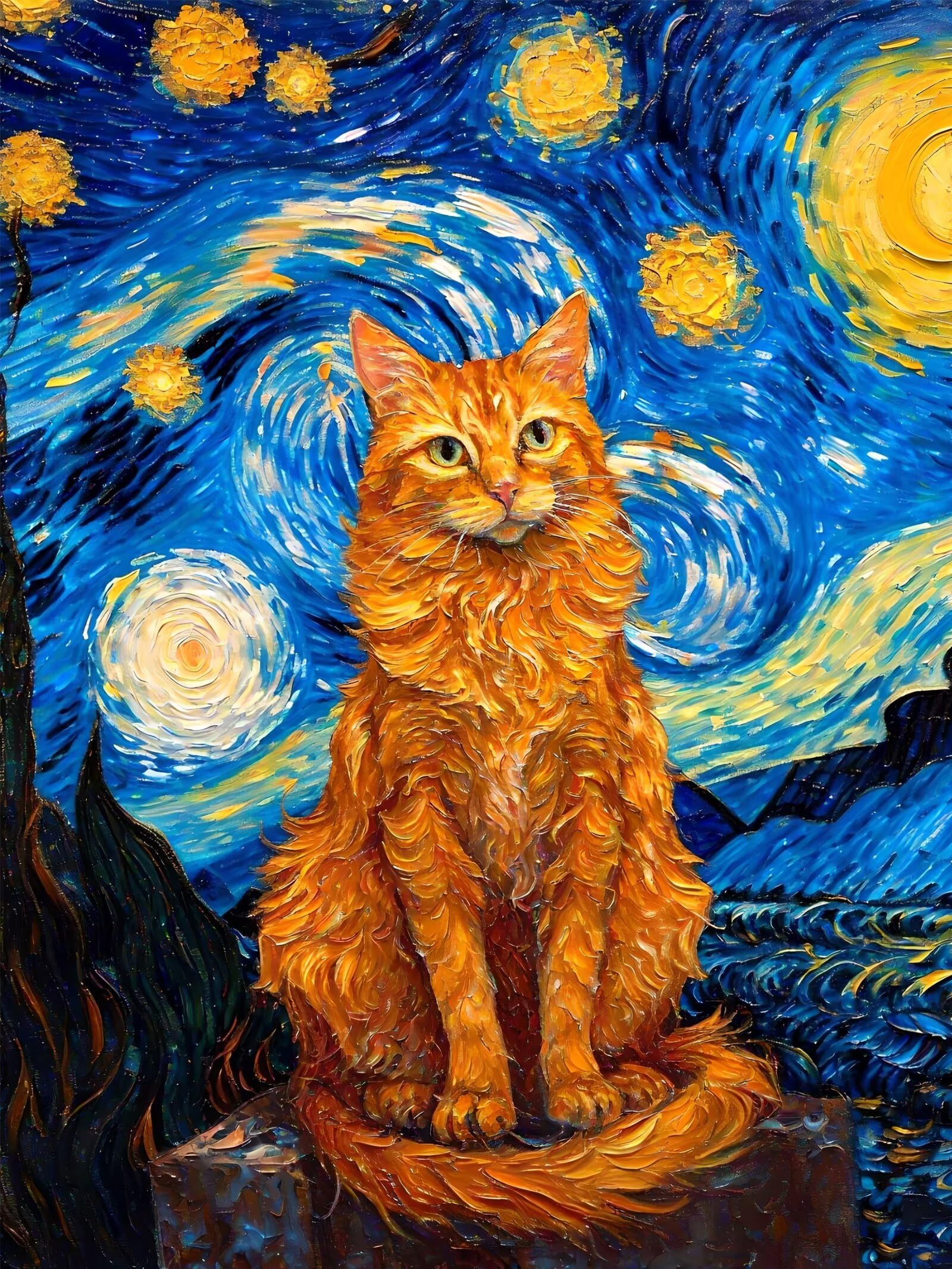 Diamond Painting Kits for Adults, Cat Diamond Art Kits Adults, Full Drill Abstract Crystal Art Rhinestone Diamond Arts and Crafts for Adults, Diamond Painting Kit for Home Wall Decor 30x40 cm Q-4