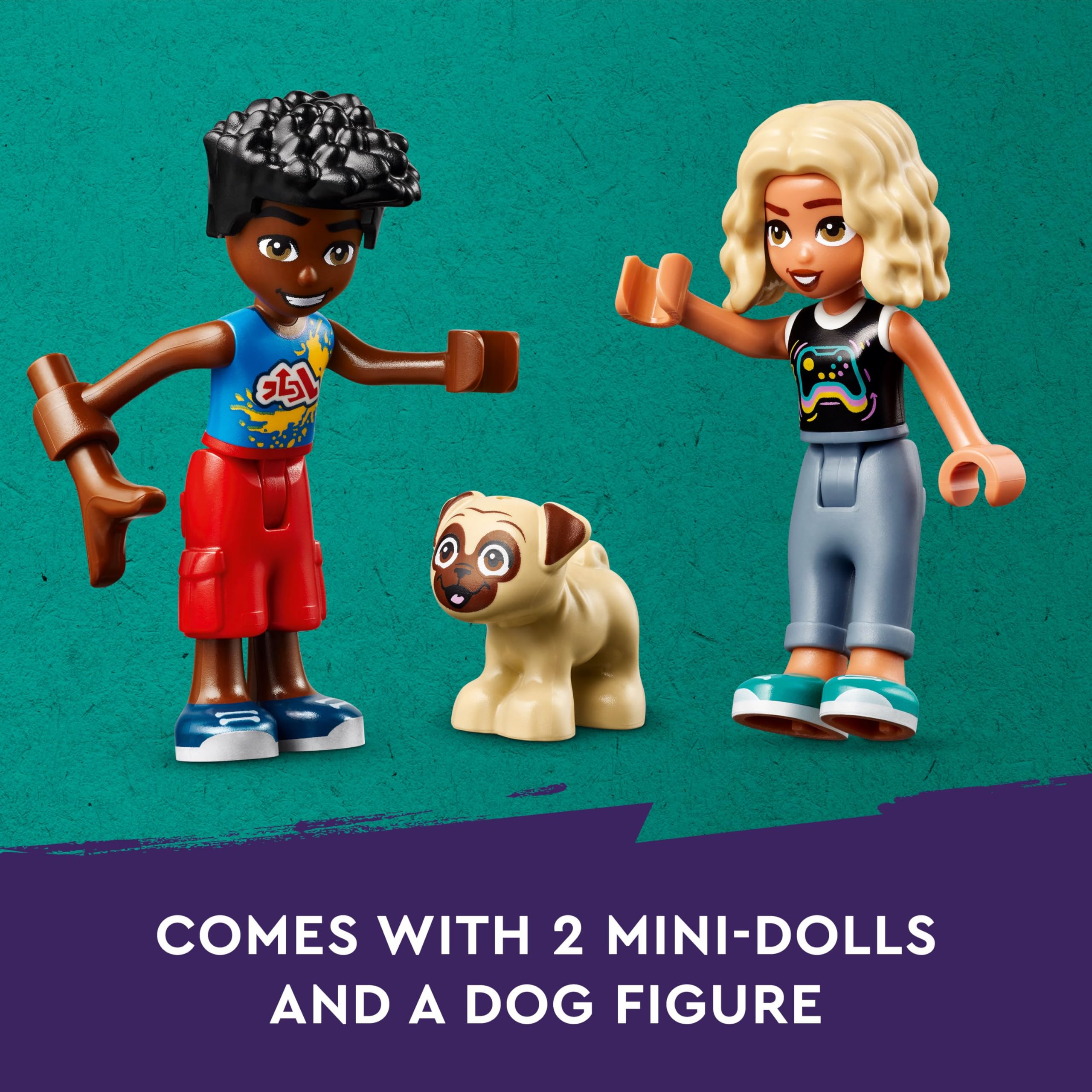 LEGO Friends Electric Car and Charger, Eco Vehicle Toy for 6 Plus Year Old Girls, Boys & Kids, Role-Play Adventure Set with Mini-Doll Characters Nova and Zac and a Pet Dog Figure Small Gift Idea 42609 - Image 2