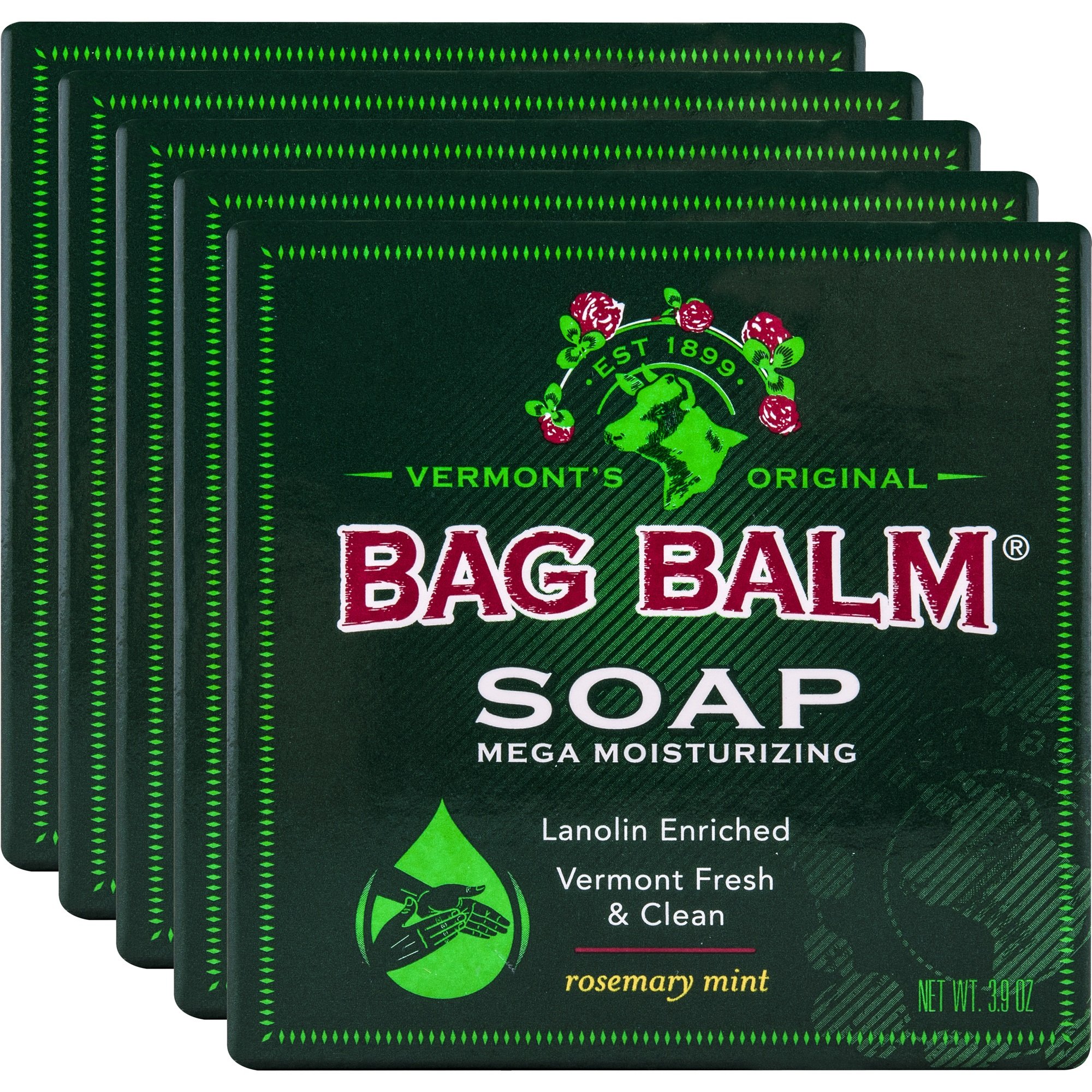Vermont's Original Bag Balm Mega Moisturizing Soap 5 Bars