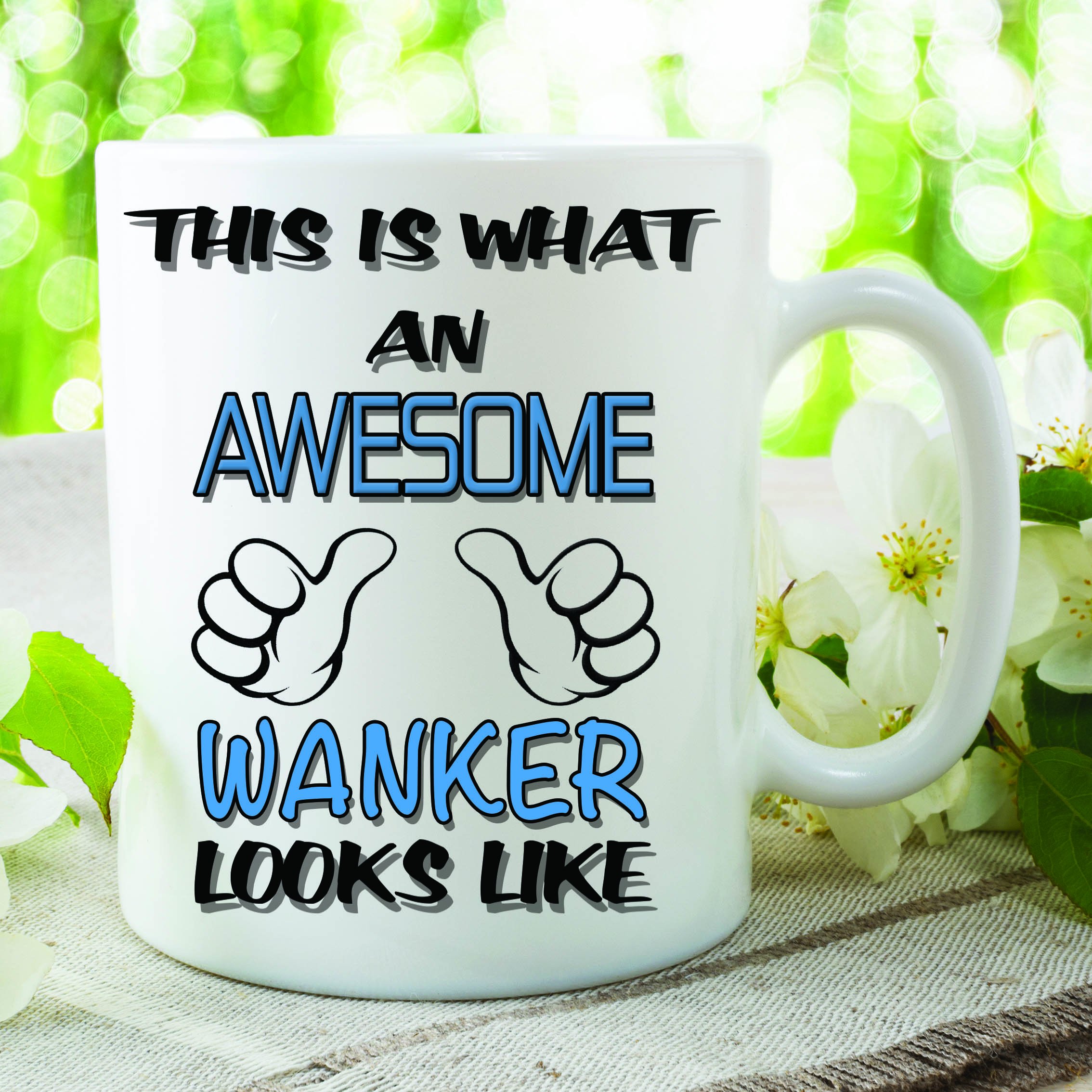 Peachy Antics Novelty Mug Awesome Wanker Coffee Funny Gift Birthday Work Office Cups Wsdmug791