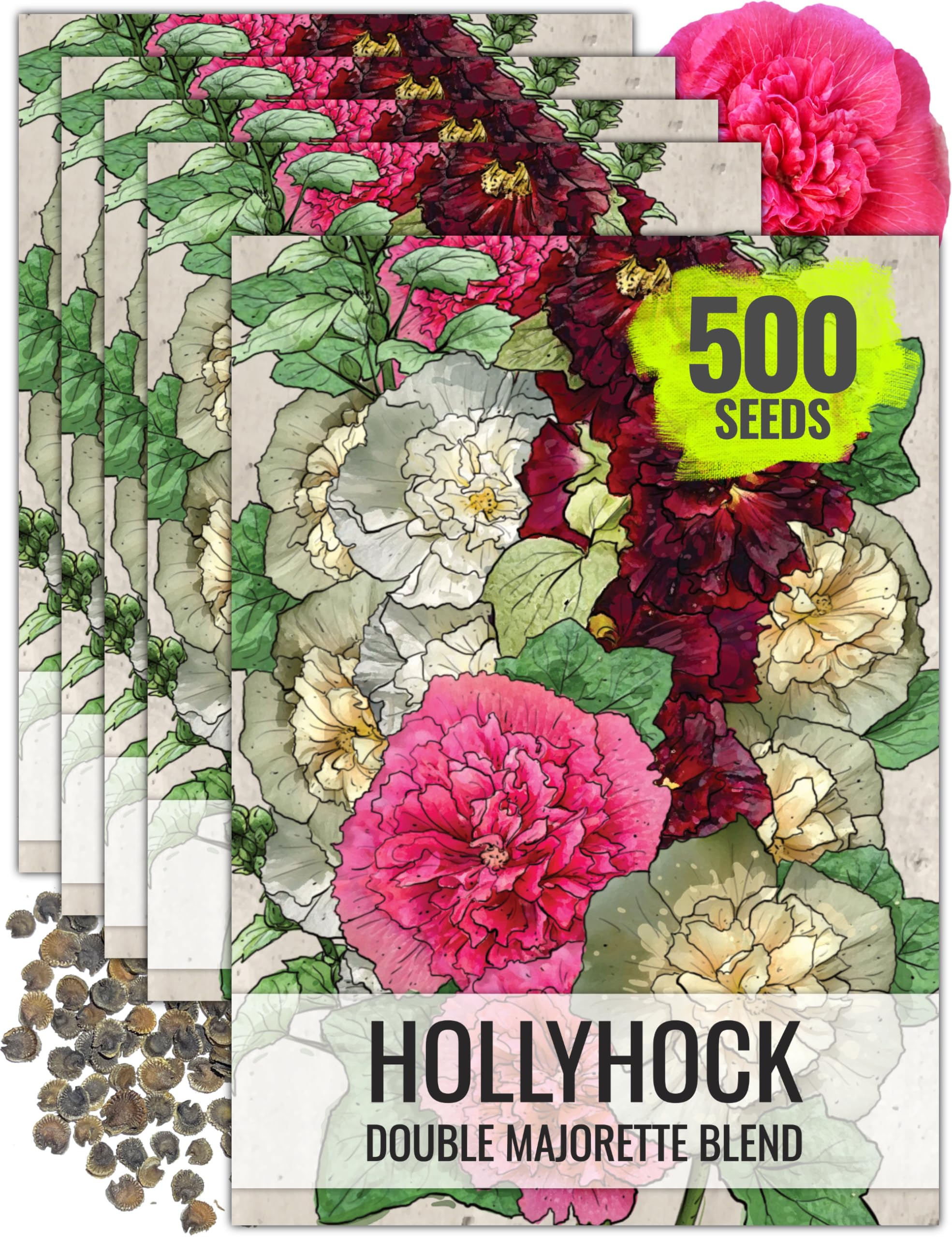 Seed Needs Double Majorette Hollyhock Seeds