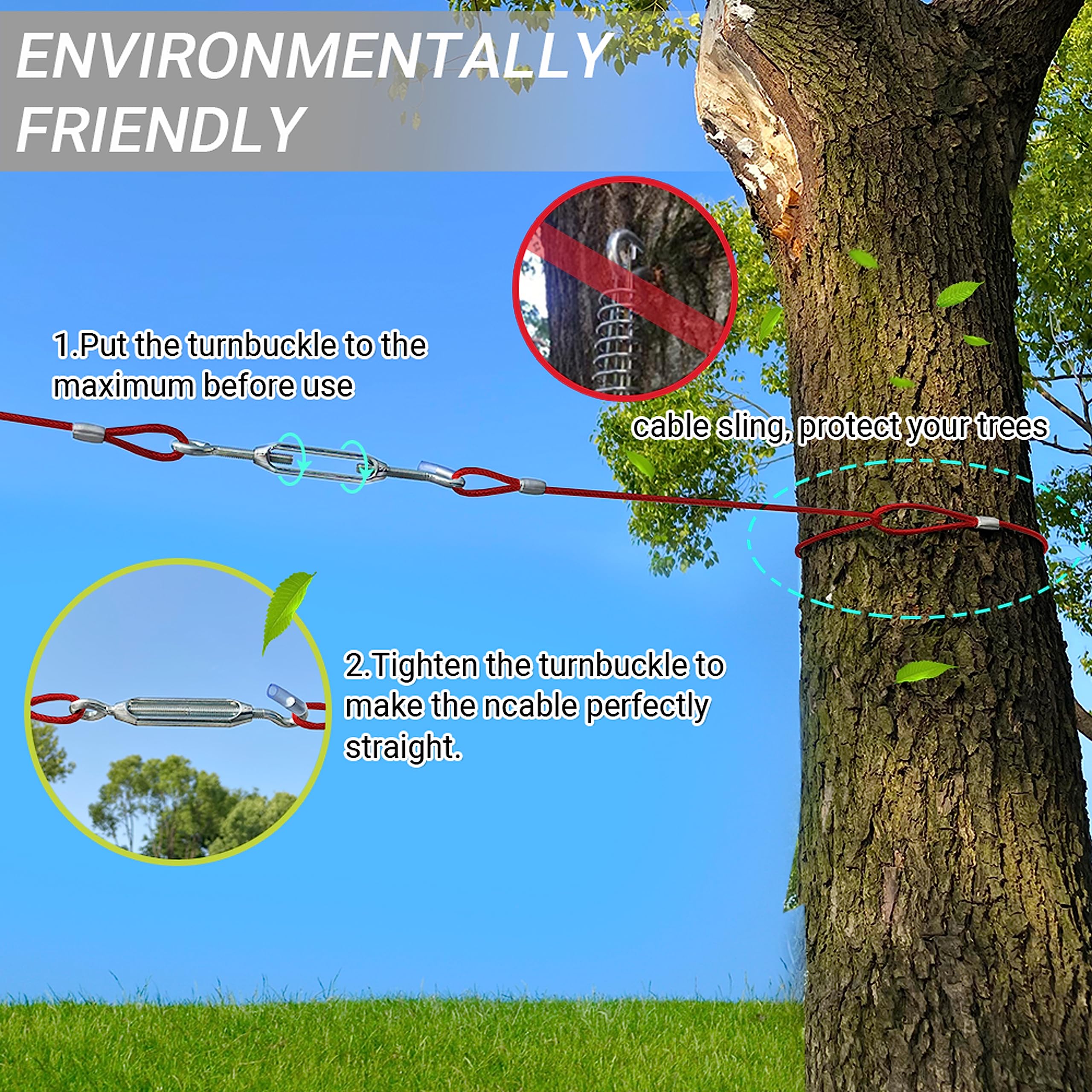 Câble d'attache pour chien – Câble pour chien de 30,5 m de long avec câble de course de 3 m pour l'entraînement dans la cour, course, camping, randonnée en extérieur – Laisse robuste anti-mastication