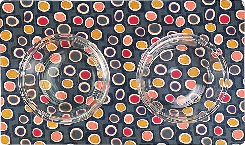 Miniatura 7 de Drymate Mantel individual con tazón para mascotas, tapete de alimentación de alimentos para perros y gatos, tela absorbente, parte trasera