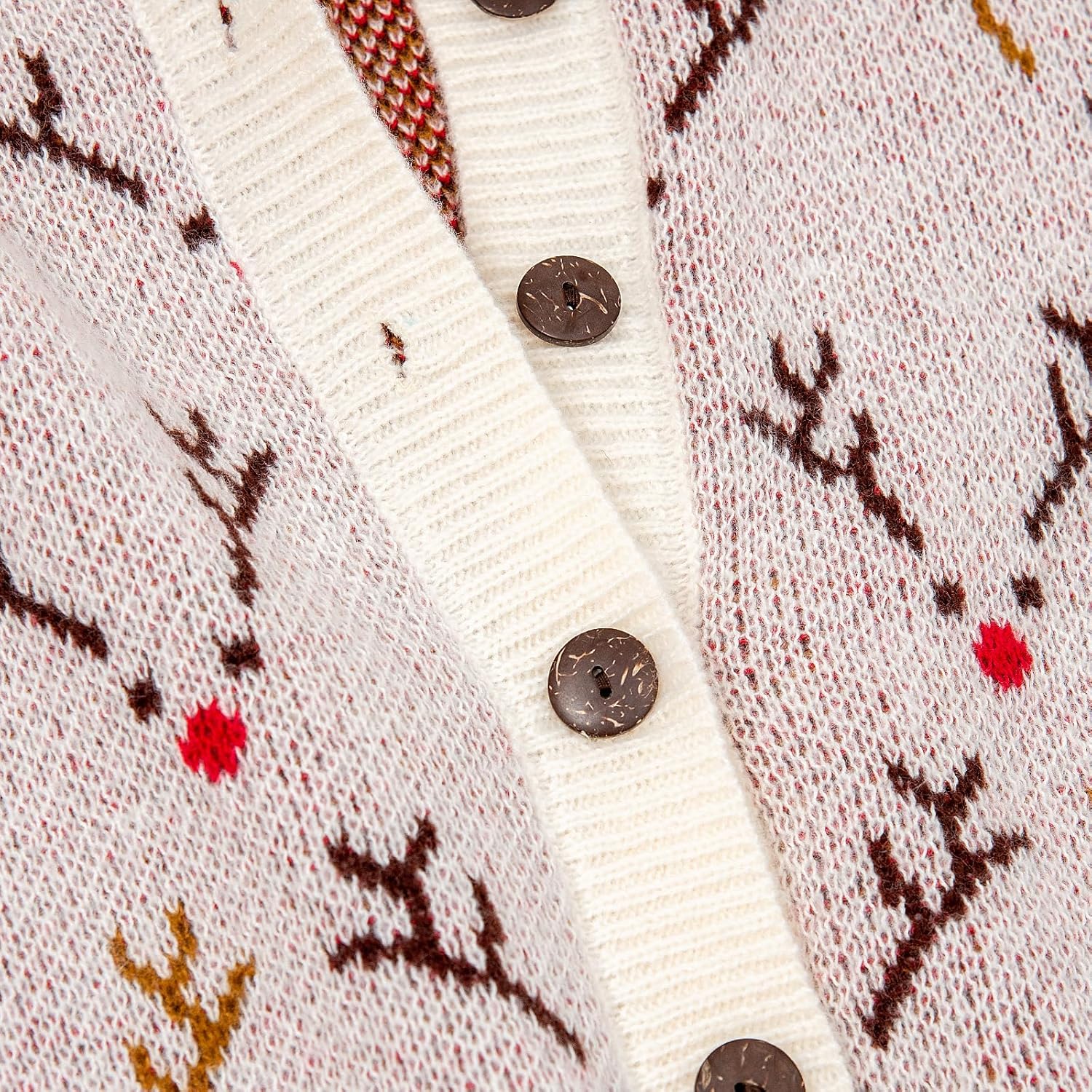 Women's Funny Fall Winter Animal Floral Christmas Tree Long Sleeve Button Knit Cardigan Sweater - Image 4