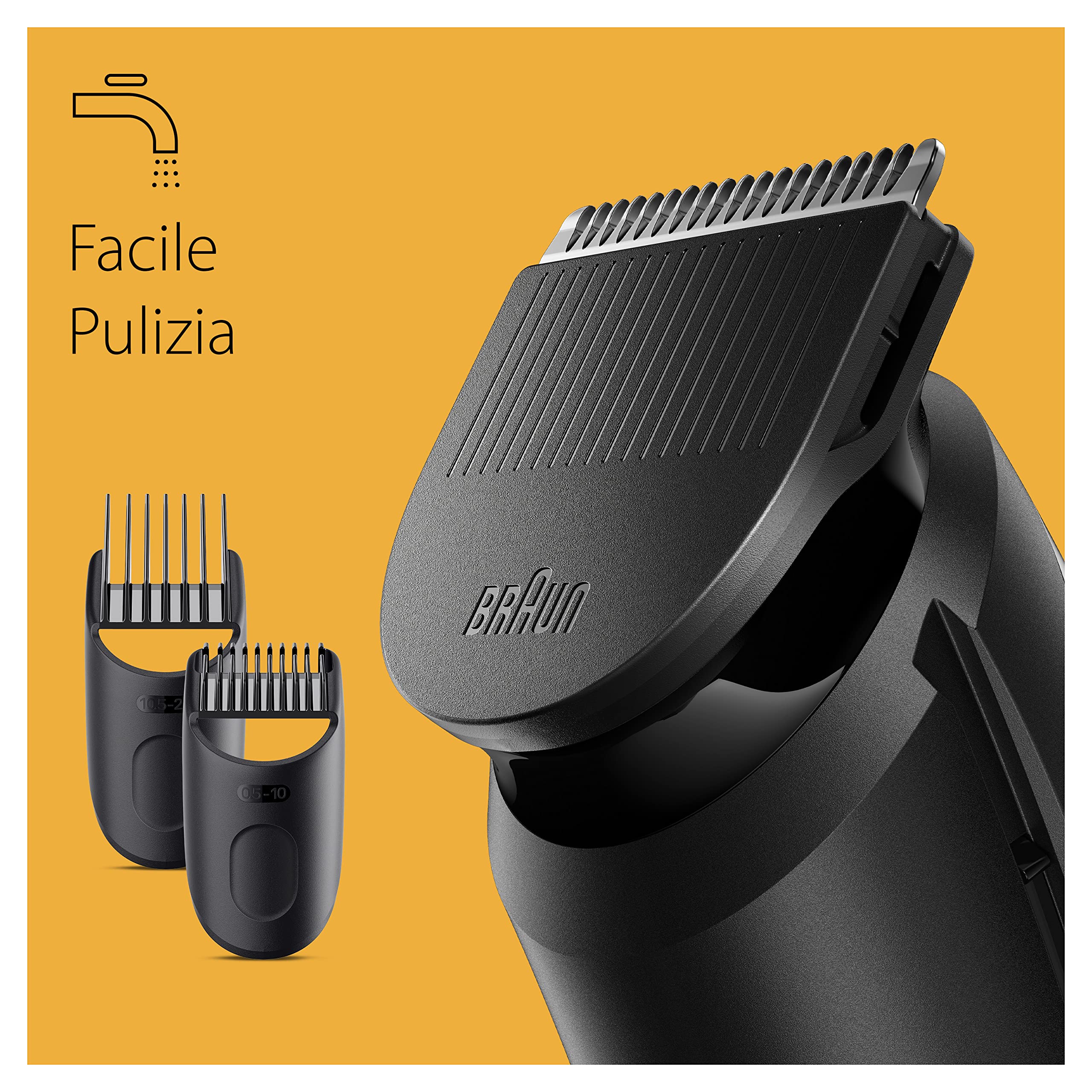Braun Series 3 RASOIO ELETTRICO BARBA, Con lama barba Ultra Affilata, REGOLABARBA UOMO 40 Lunghezze, 50 Minuti Di Utilizzo Senza Fili, BT3410 Nero