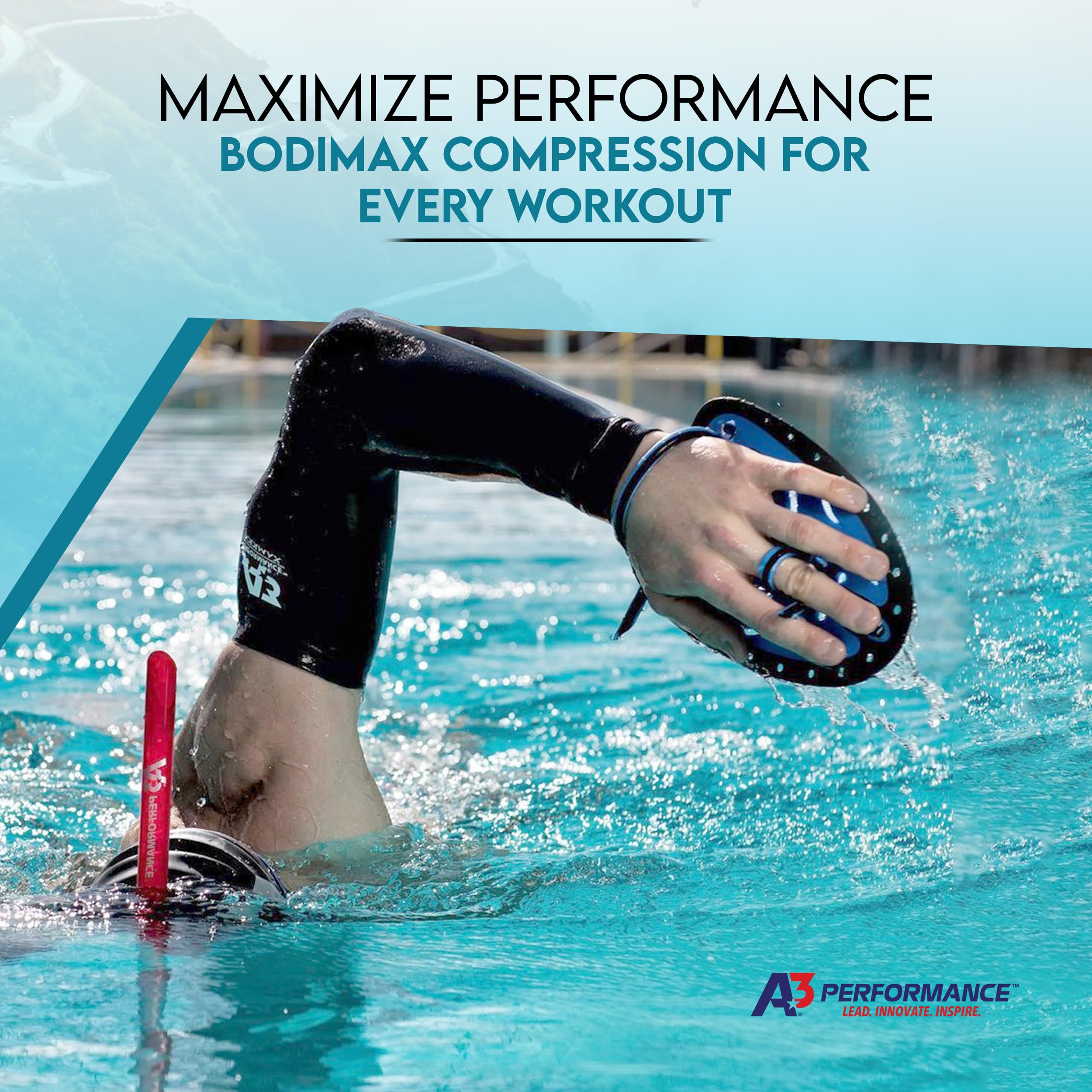 A3 Performance BODIMAX - Mangas de compresión para brazo, comprimen y se sienten bien en los músculos; para natación, baloncesto, golf, fútbol