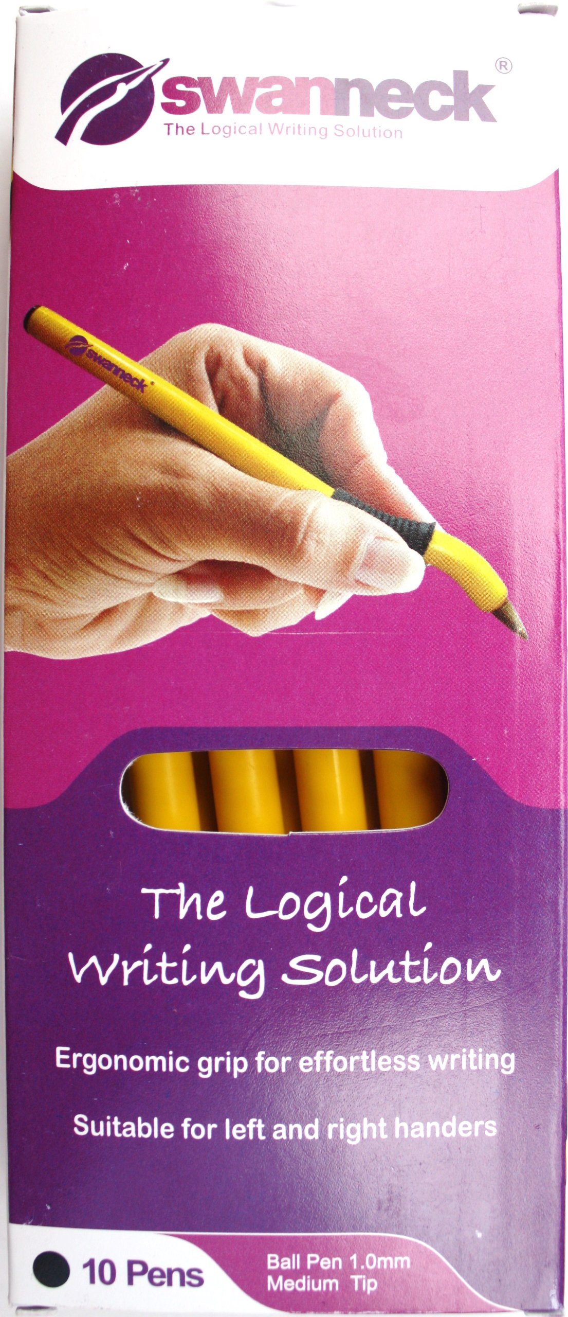 Swanneck Left Handed Yellow Barrel Black ink pen (10 Pen box)
