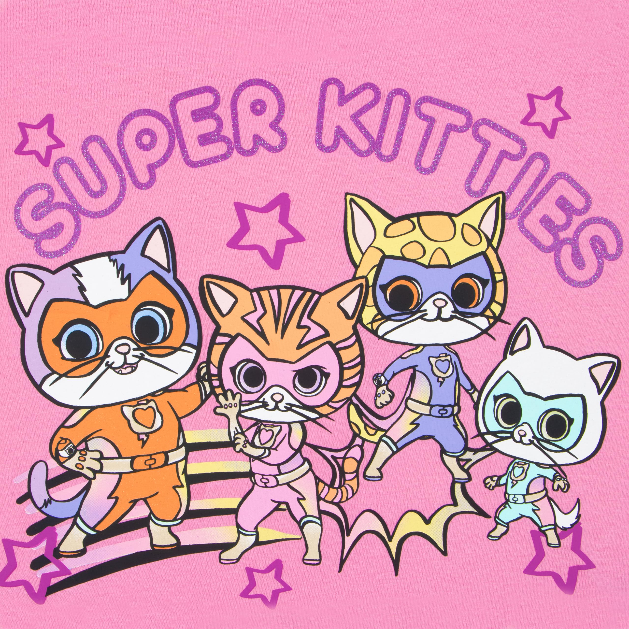Disney SuperKitties T-shirt dla Dziewczynek, Dziecięcy T-shirt z Krótkim Rękawem, Letnie Ubrania dla Dziewczynek