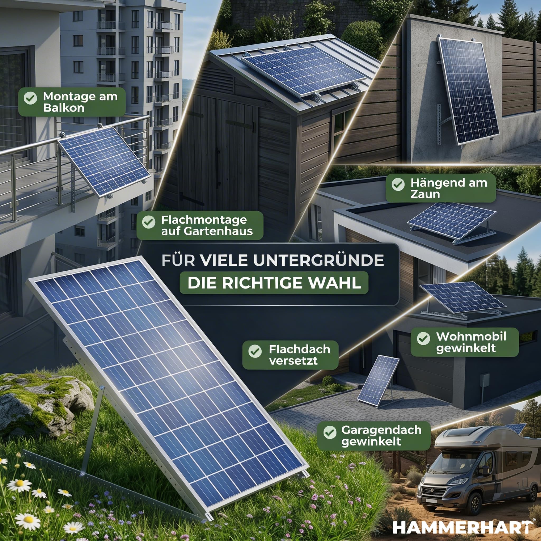 4x Balkonkraftwerk Halterung - 0% MwSt│Halterung für Balkonkraftwerk bis zu 114.5 cm│Einstellbar 0-90°│Solarmodul Halterung für Balkonkraftwerk│Robuste Solarpanel Halterung