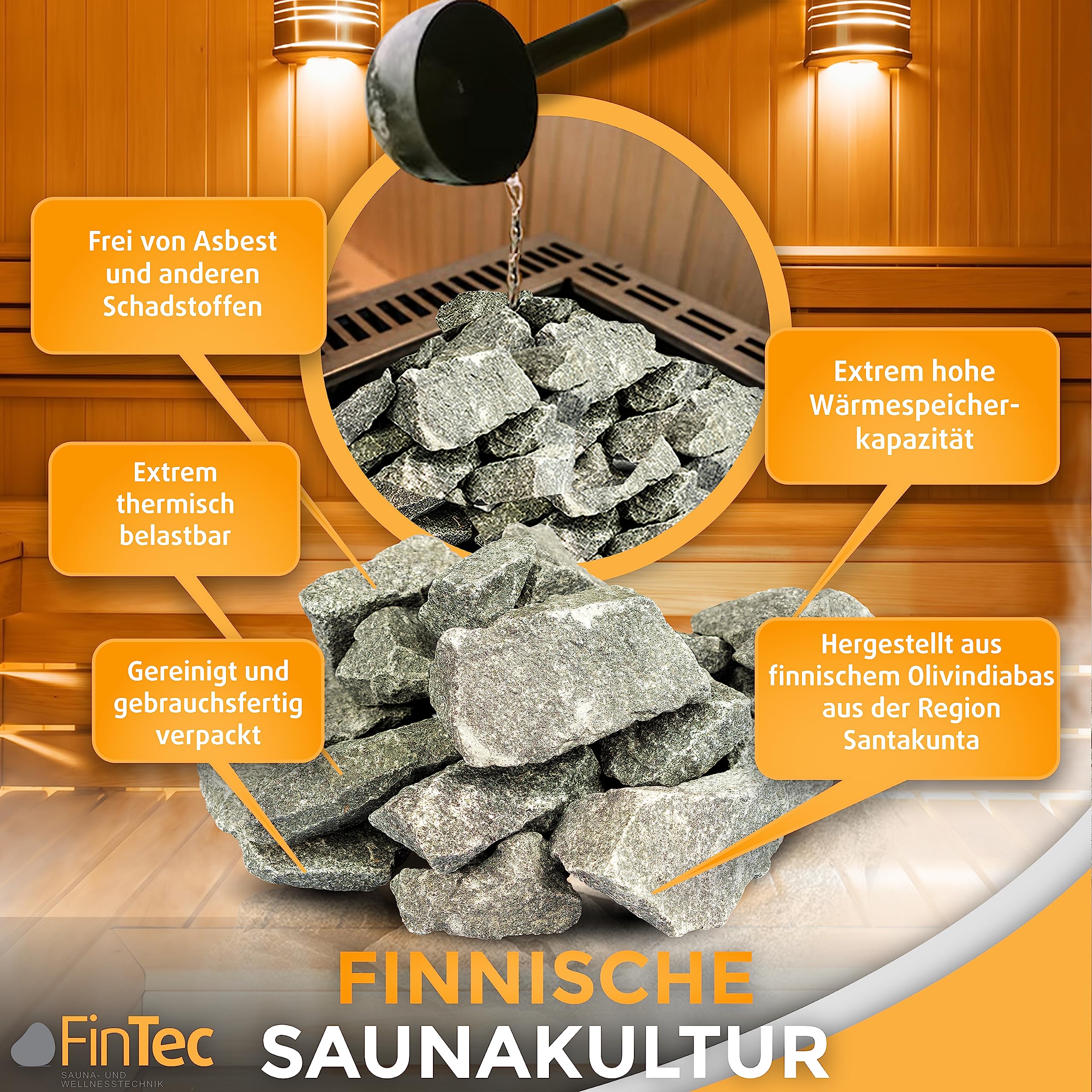 SaunaSteine Größe 1 20kg