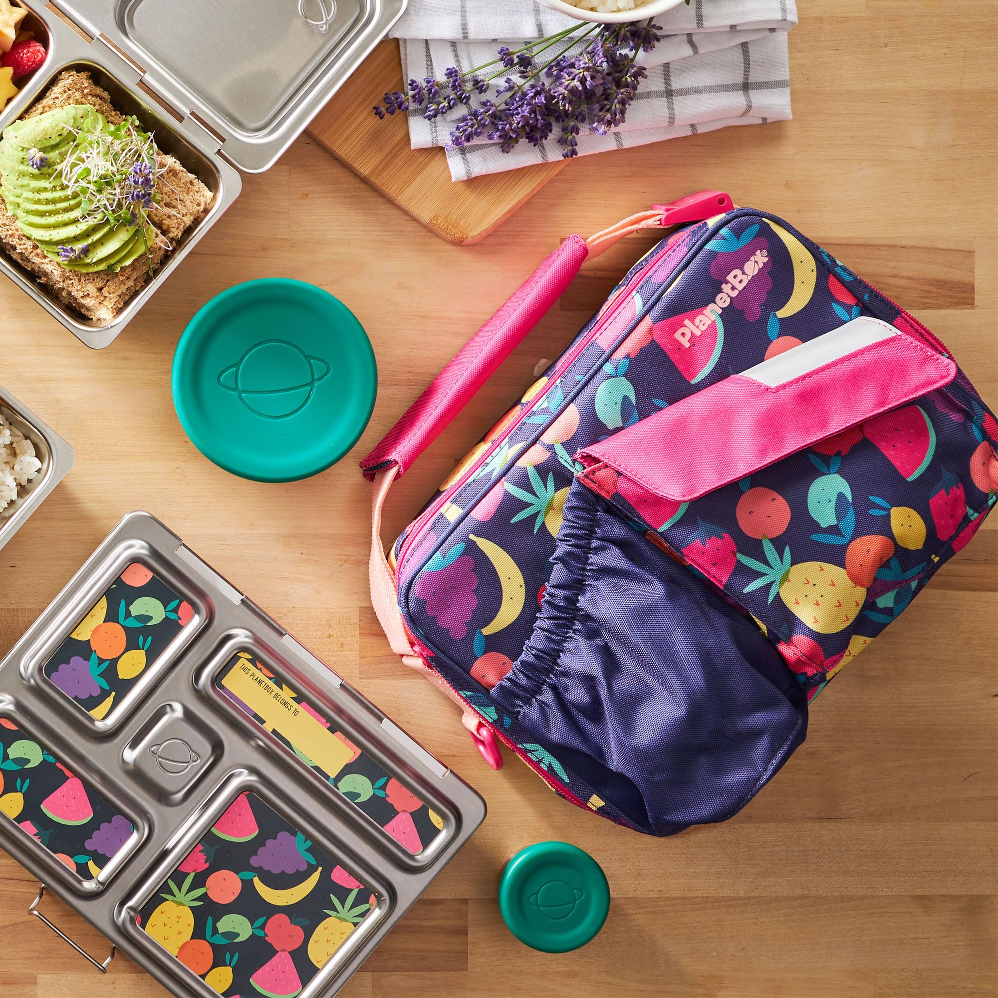 PlanetBox Rover Set Lunch Box Acciaio Inox Bento Box Con Contenitori Dipper