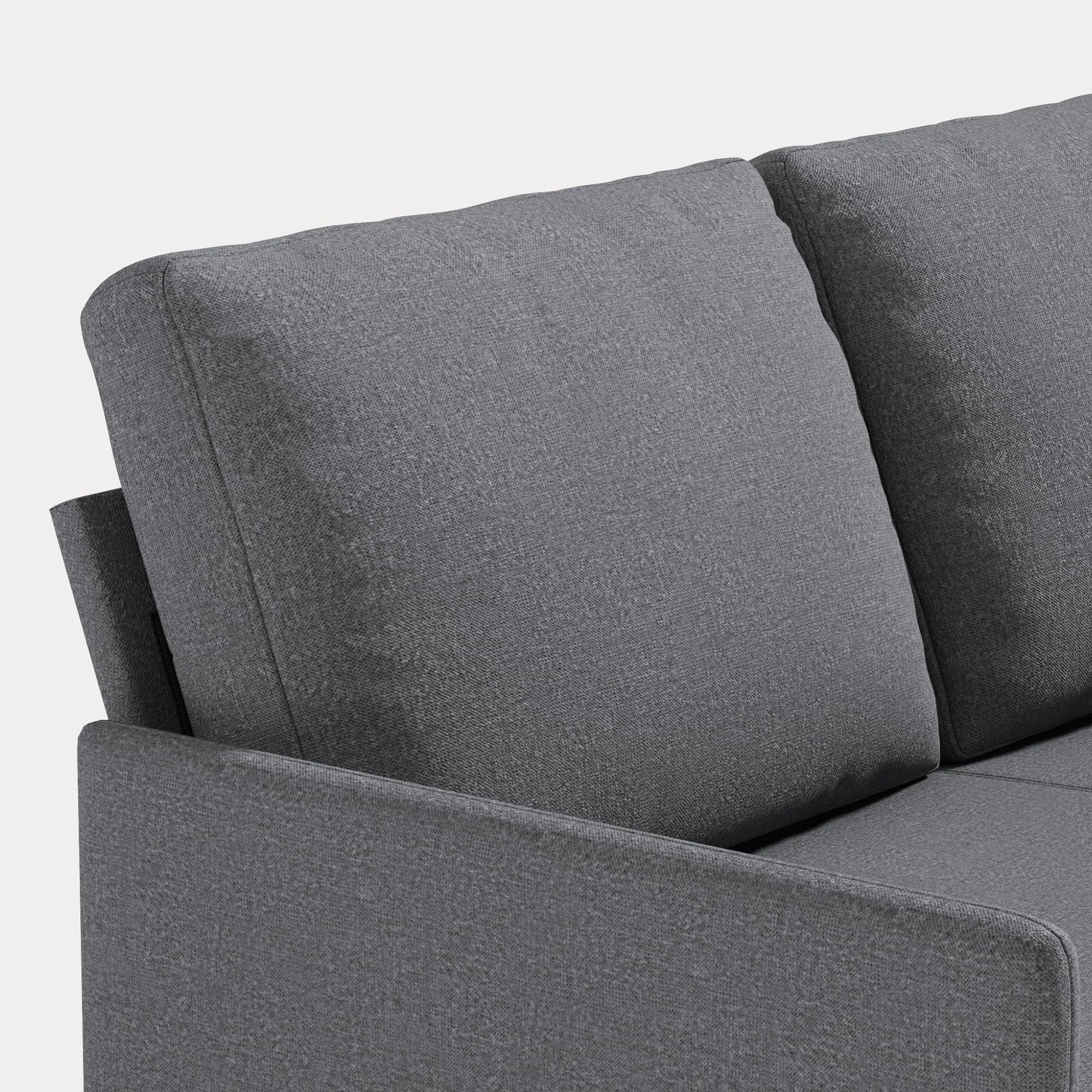 Sofá de Terciopelo de Rizo, Sofá Doble Ergonómico，Gris Oscuro | Espuma elástica relleno, armazón metálico reforzado, diseño minimalista versátil， Ideal para salones pequeños, apartamentos