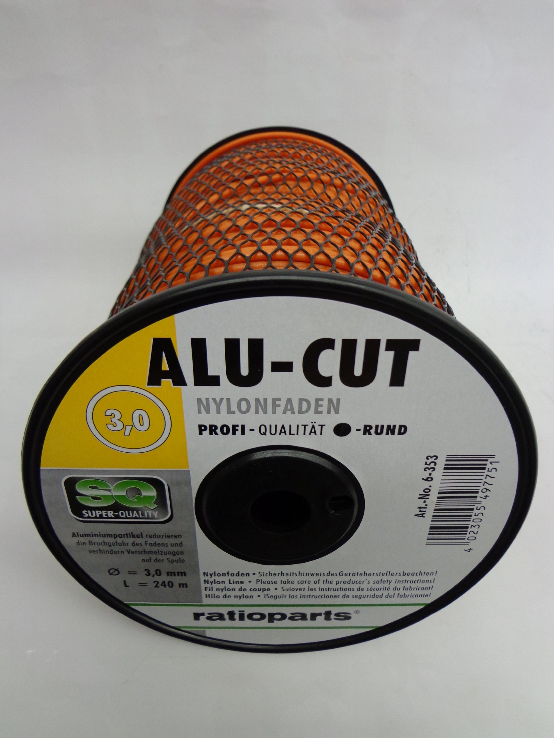 Ratioparts Filo di nylon 6353, 3,0 mm, in alluminio, 240 m, colore: arancione