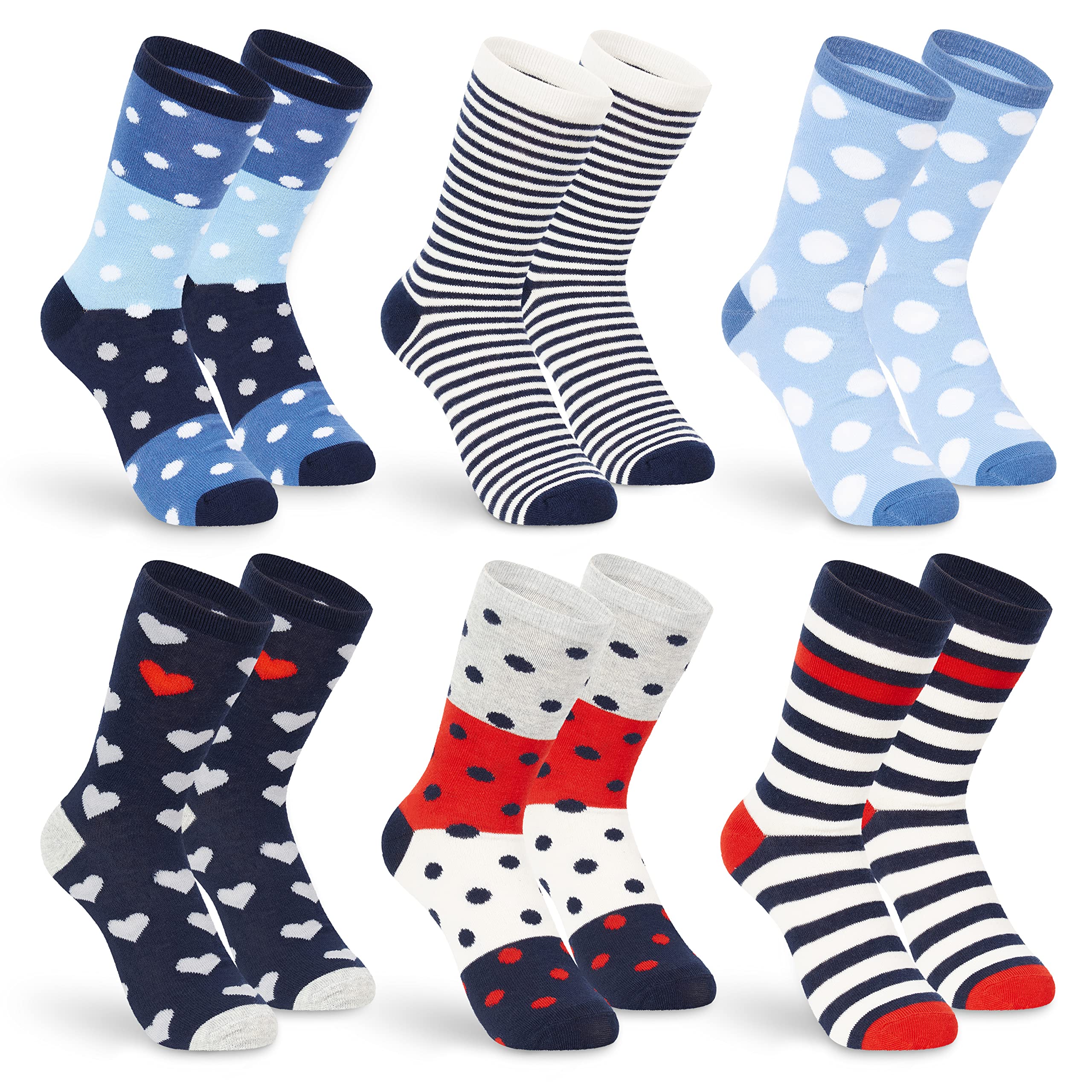 Citycomfort Women's Multicolor Socks Blue - 6 Pack