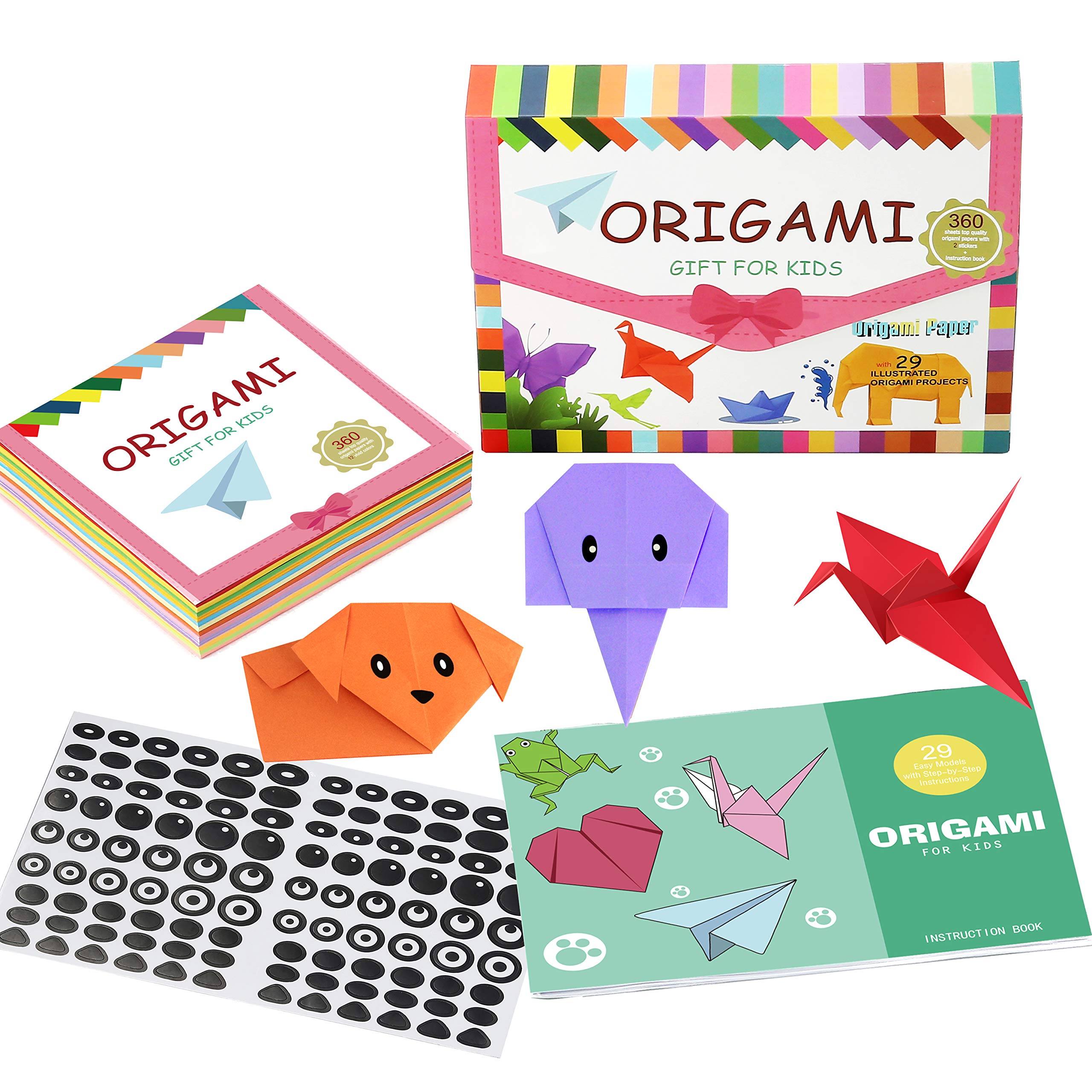 Buy Origami Kit 360 Origami Sheets 6 x 6 Inch Square with 12 Vivid