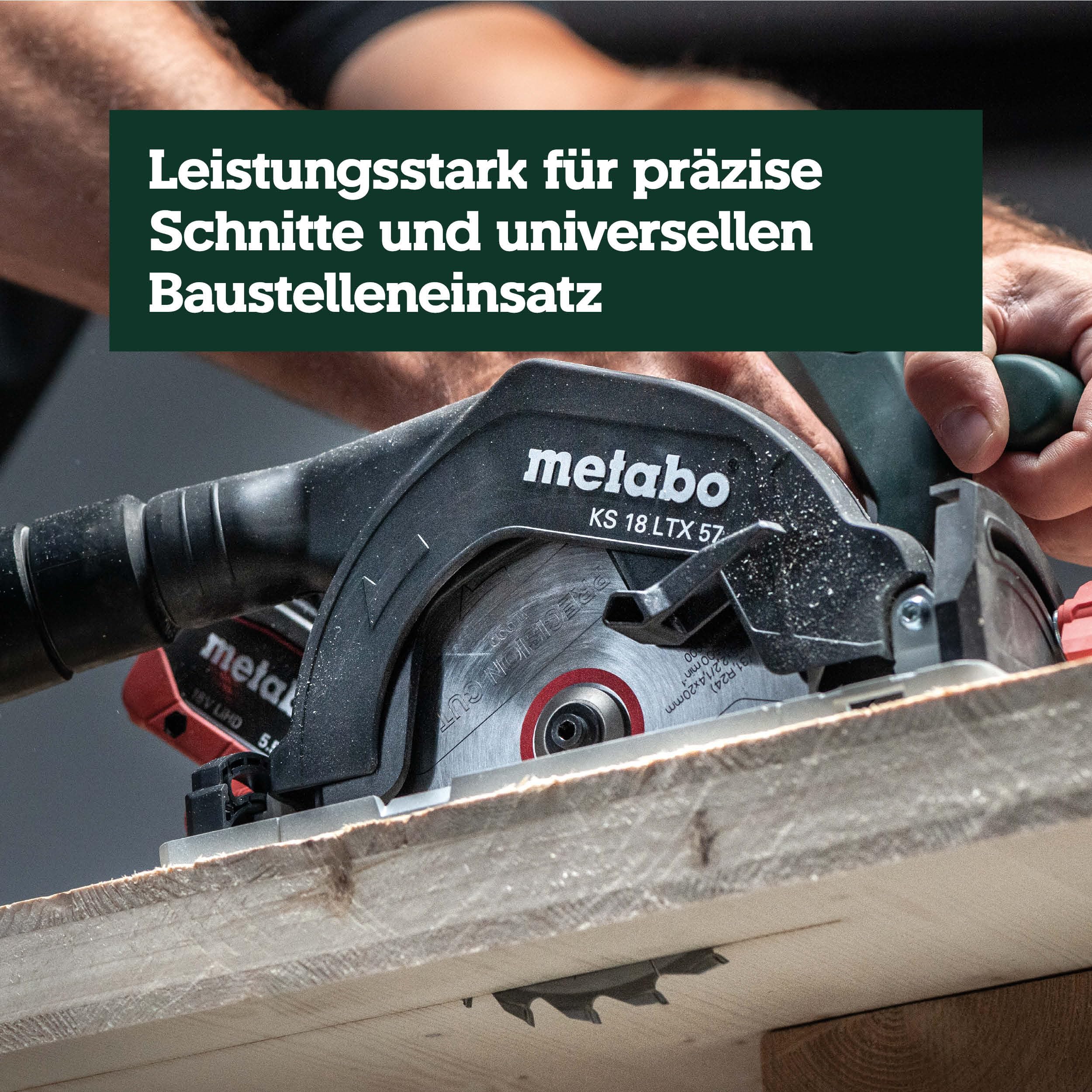 metabo Akku-Handkreissäge KS 18 LTX 57, 18V Elektrische Holz-Kreissäge
