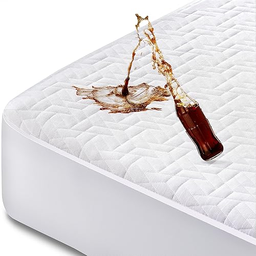 Hanherry Protector de colchón 100% impermeable tamaño Queen, funda de colchón 3D de tela de aire refrescante, suave, transpirable, sin ruido,