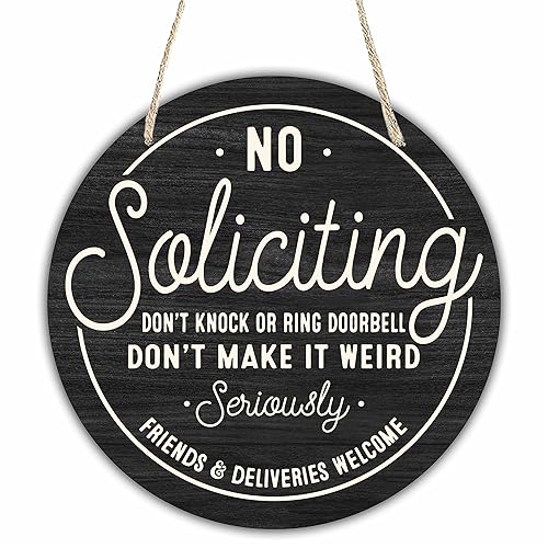 10" Wooden Sign for Front Door - No Soliciting, Don't