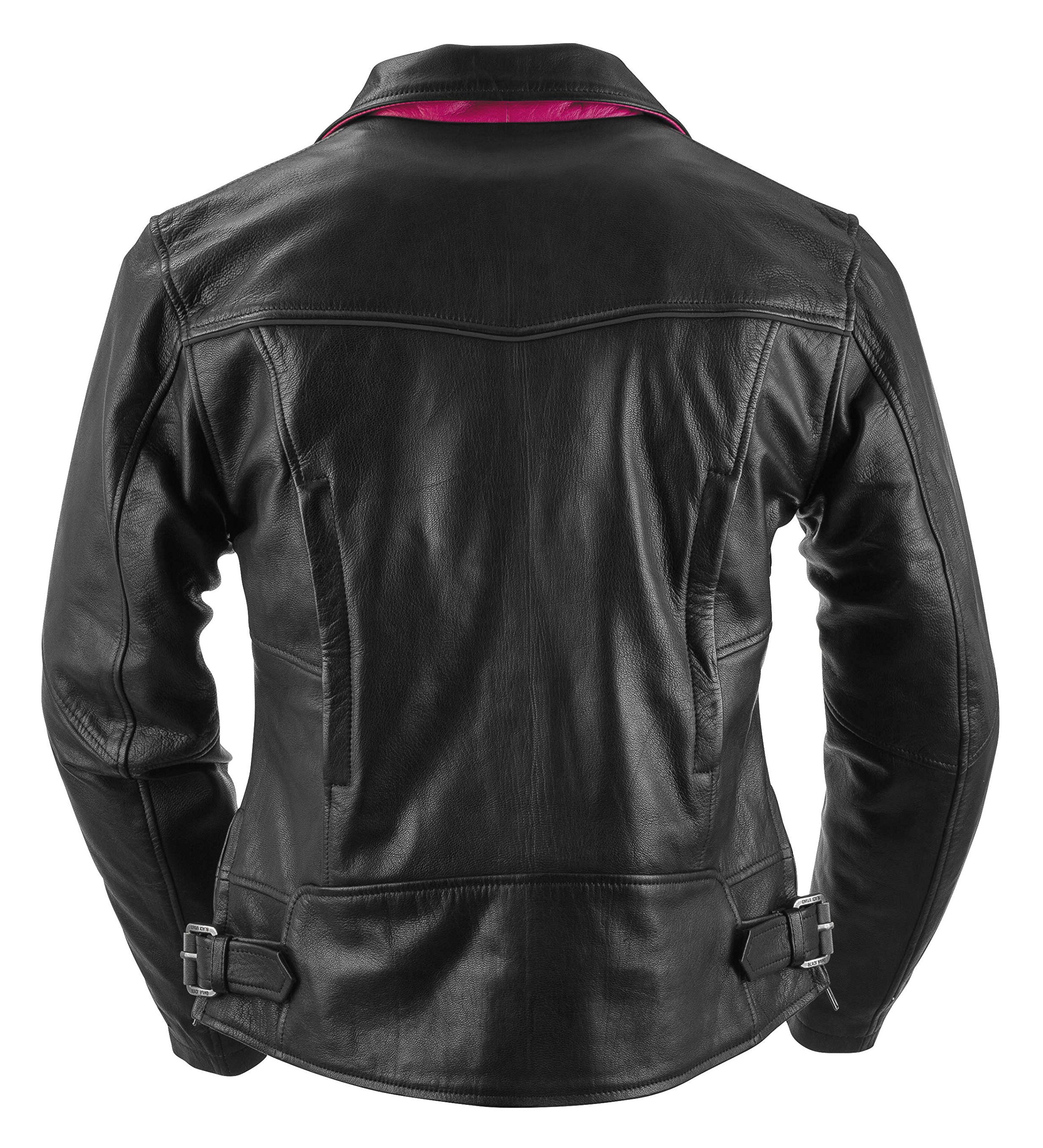 Black Brand Women's Leather Sapphire Motorcycle Jacket (Black, Medium)