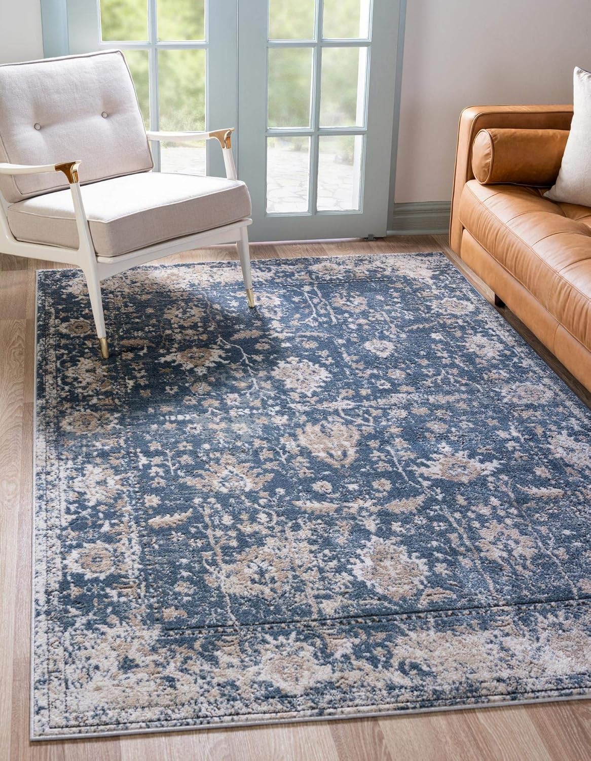 Oregon Collection Rug 6' x 9' Blue LowPile Rug Perfect for Living Rooms