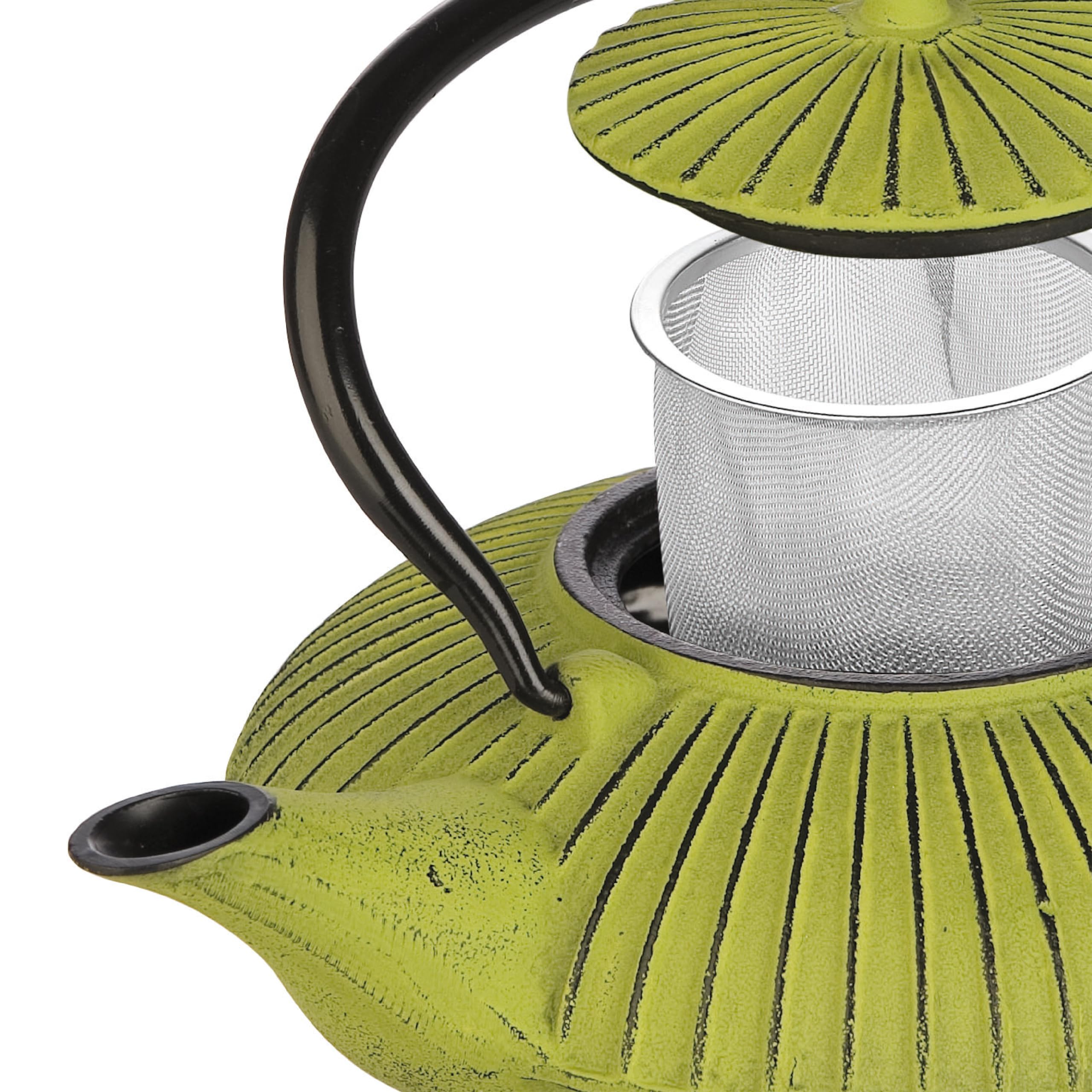 Ibili - Théière en Fonte Verte, 0,78 Litre, Intérieur Émaillé, Compatible avec les Plaques à Induction