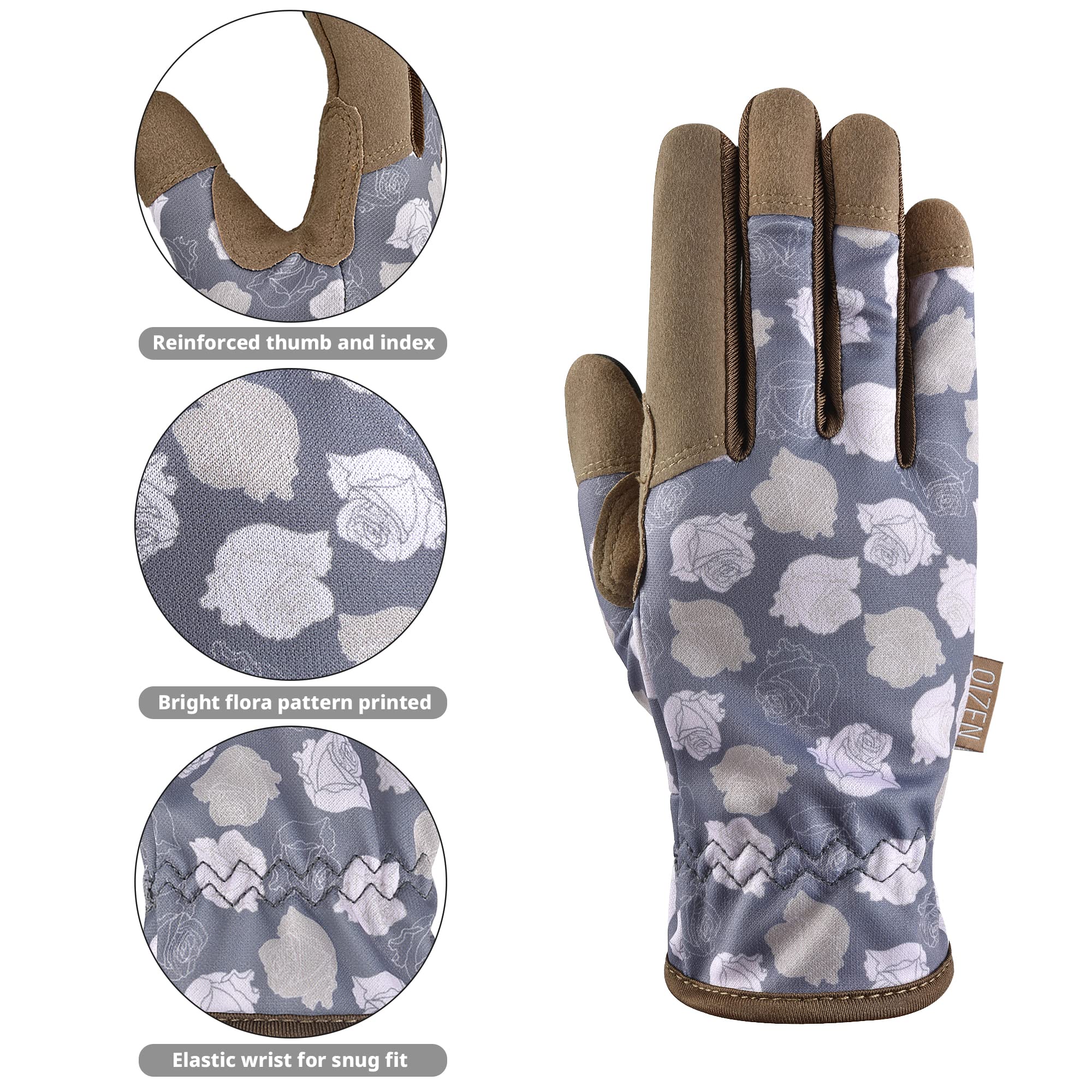 OIZEN Gardening Gloves for Women and Men Garden Gloves with Touch Screen, Thorn Proof Puncture Resistant Working Gloves - Image 2
