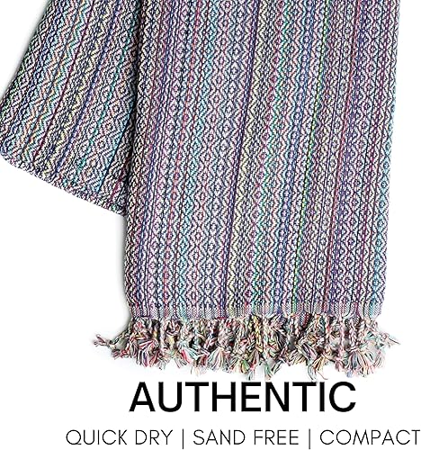 Vista 85 de BAY LAUREL - Toalla de playa turca con bolsa de viaje, grandes, de 39 x 71 pulgadas, de secado rápido, libre de arena y ligera Beige con bolsa roja