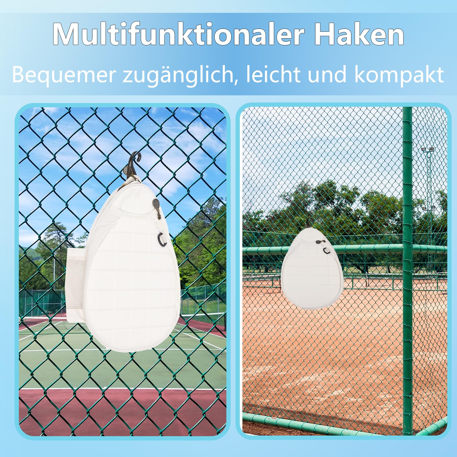 Ejoyous Tennistasche, Tennis Rucksack mit Schaumstoffpolsterung, Leichte Umhängetasche für Tennisschläger und Pickleball-Paddel, mit Trocken- und Nasstrennung