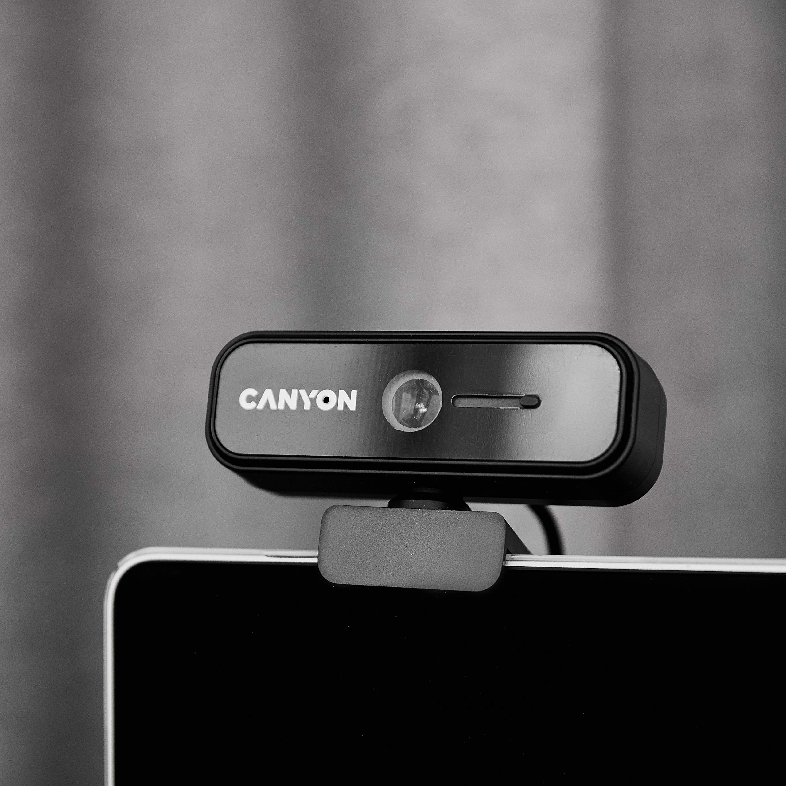 CANYON Cámara web Full HD1080p - Cámara facial con micrófono, transmisión de cámara web con enfoque automático, función giratoria de 360°, PC/escritorio/portátil para zoom, Skype, conferencias